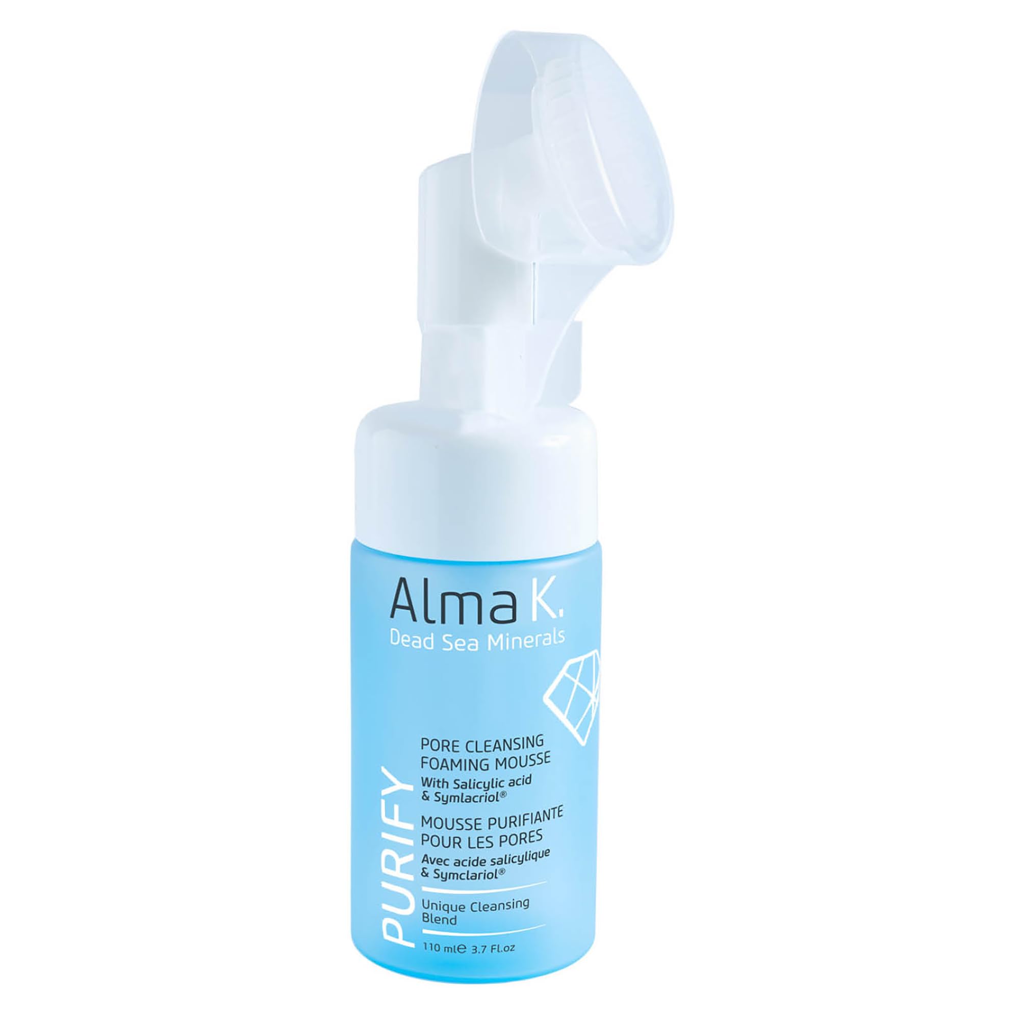 ALMA K Pore Cleansing Foaming Mousse face cleanser for women, hydrating with salicylic acid, in 3.4 oz bottle, gentle facial wash.