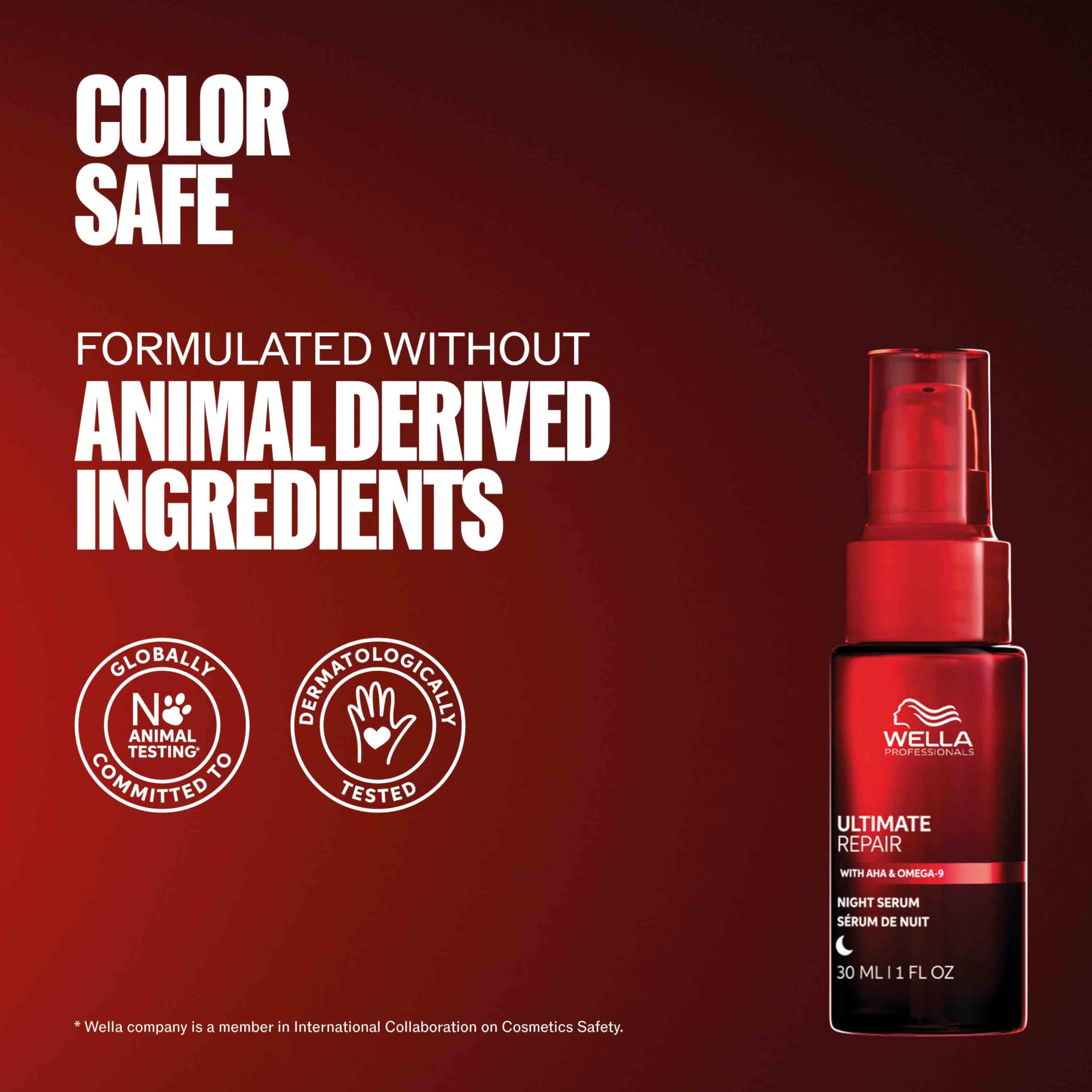 Wella Professionals Ultimate Repair Night Serum for hair, showing a sleek bottle with a dropper applicator on a white background.
