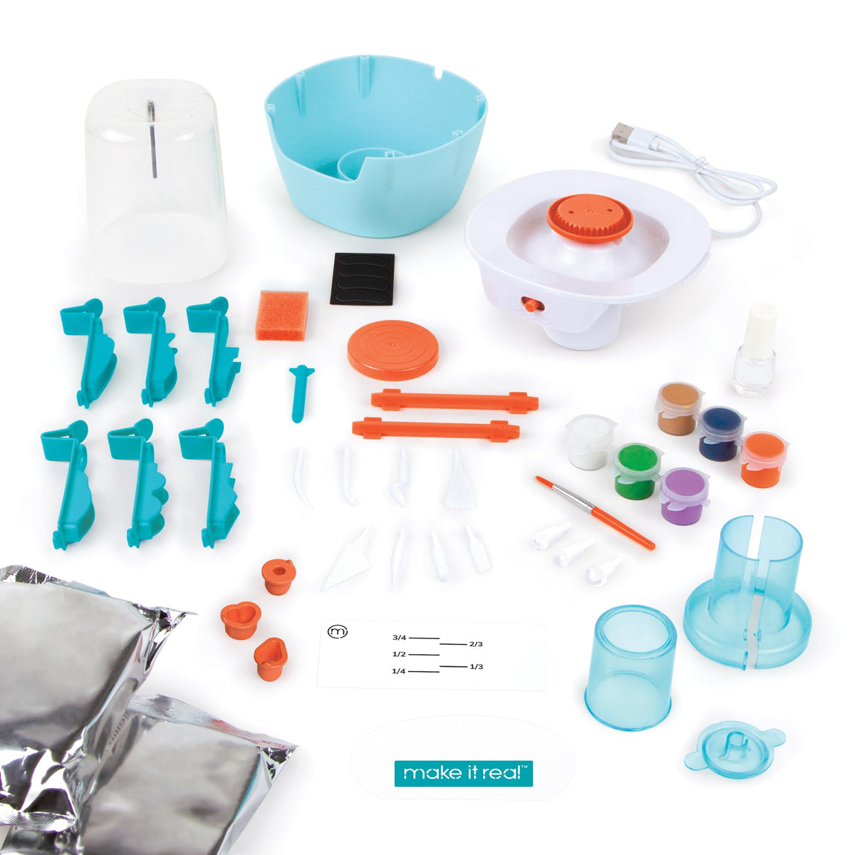 Make It Real - Mini Pottery Studio Deluxe DIY Sculpting Kit for Kids 8+ – alternate angle