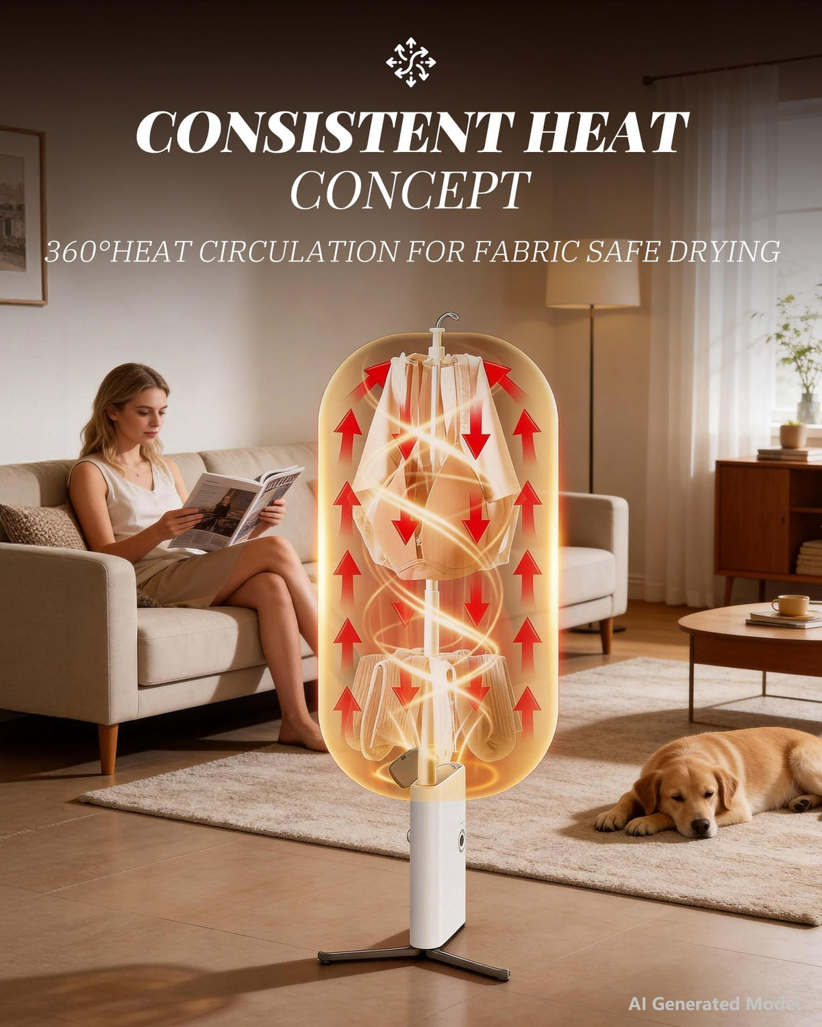 Portable Dryer for Clothes 3 6 9 Hr Timer Fragrance Disc UV - zylo Official Imagery - 4