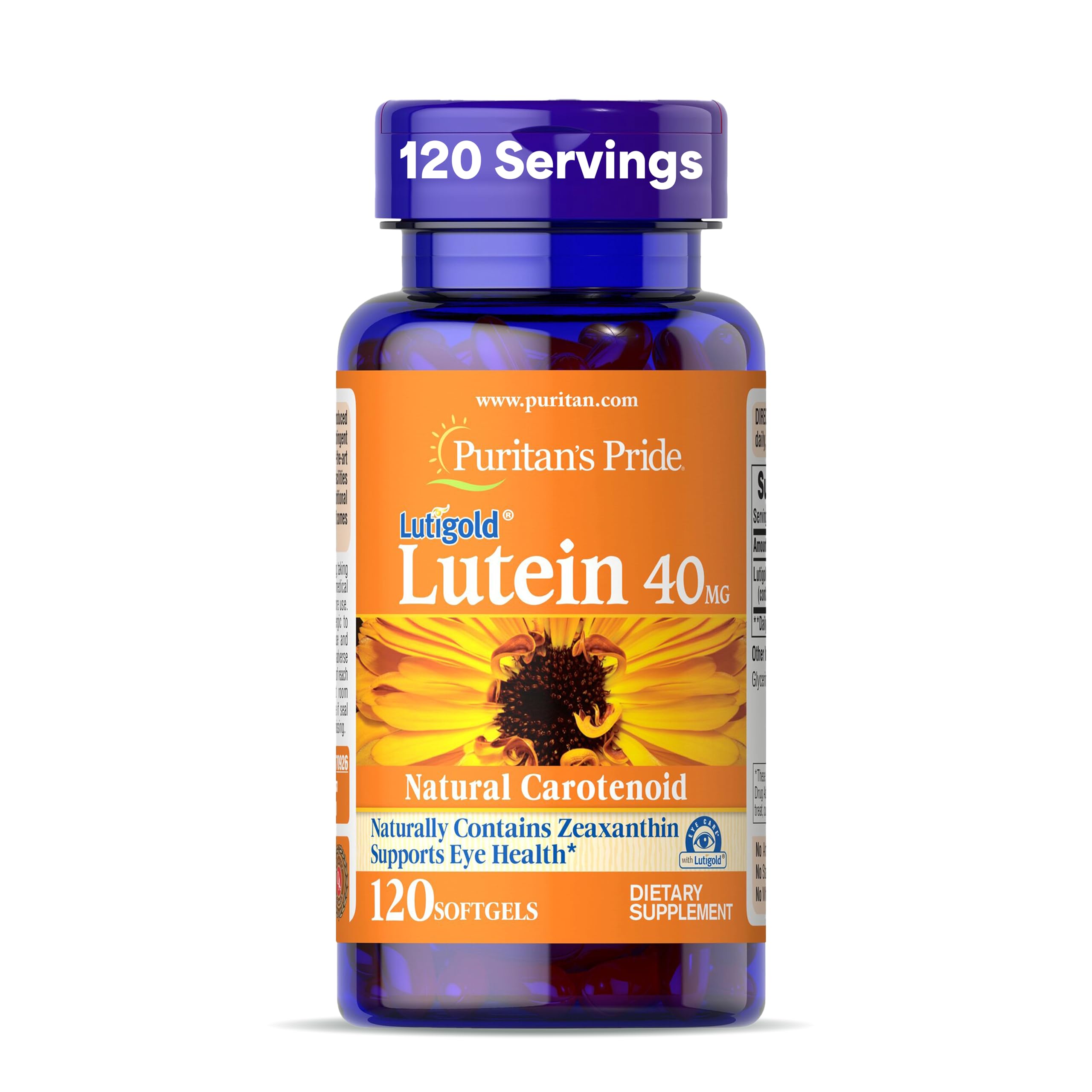 Puritan's Pride Premium Lutigold™ Lutein Carotenoid 40mg with - Product Imagery