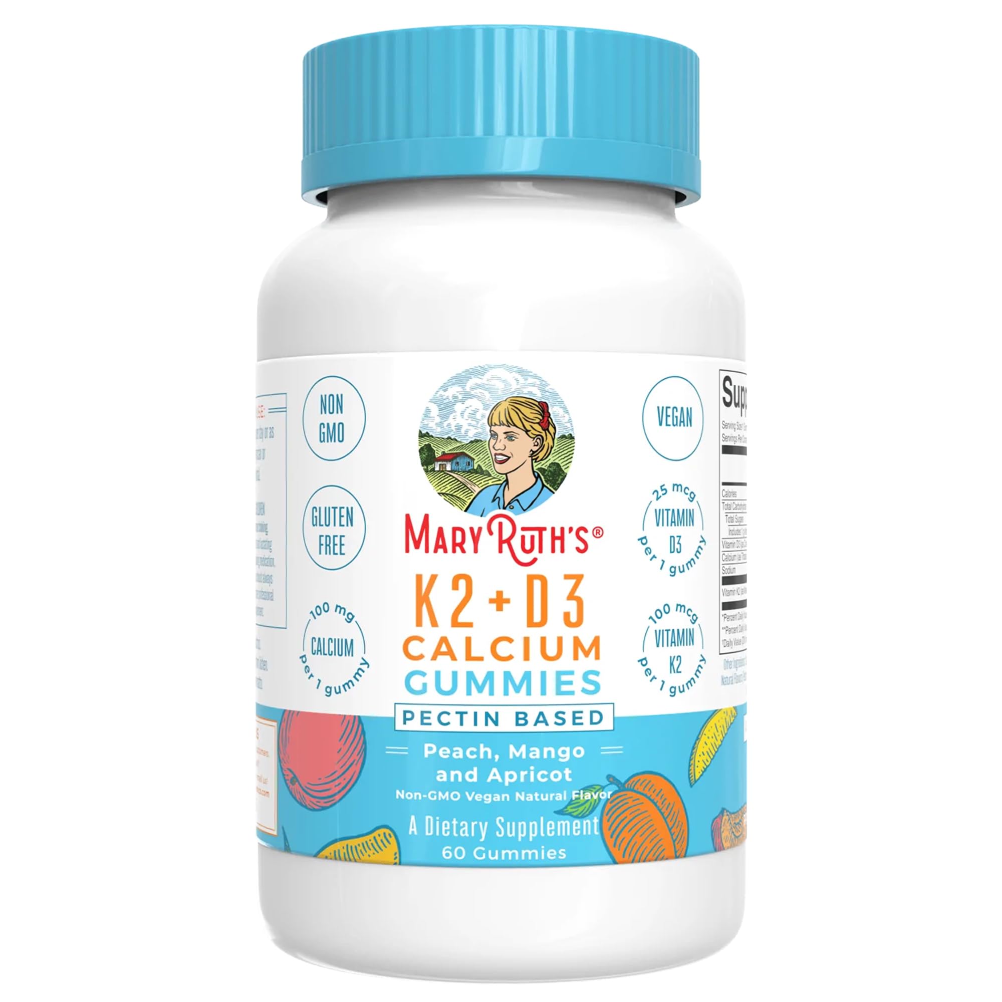 MARYRUTH'S Vitamin D3 K2 Calcium Gummies, Bone Health, 2 Month - Product Imagery