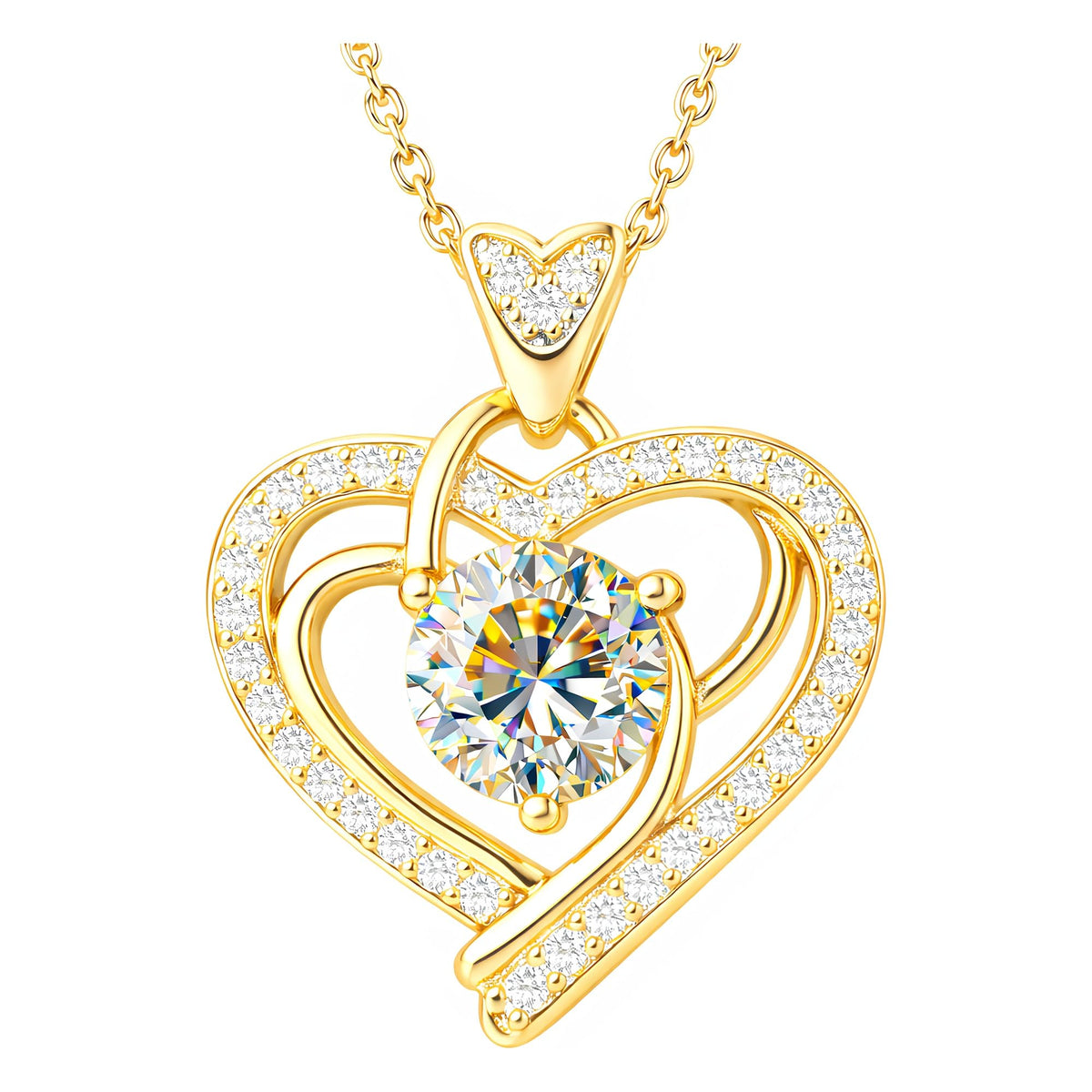 SOULVAYA Heart Moissanite Necklace for Women — Anniversary Graduation Birthday Wedding Gift for Wife Mom Girlfriend Daug