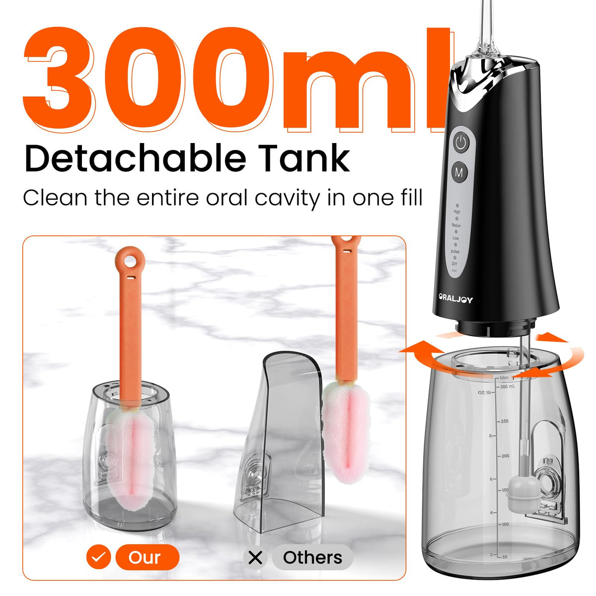 Water Dental Flosser Pick for Teeth 300ML Portable Oral - Maohaha Official Imagery - 7