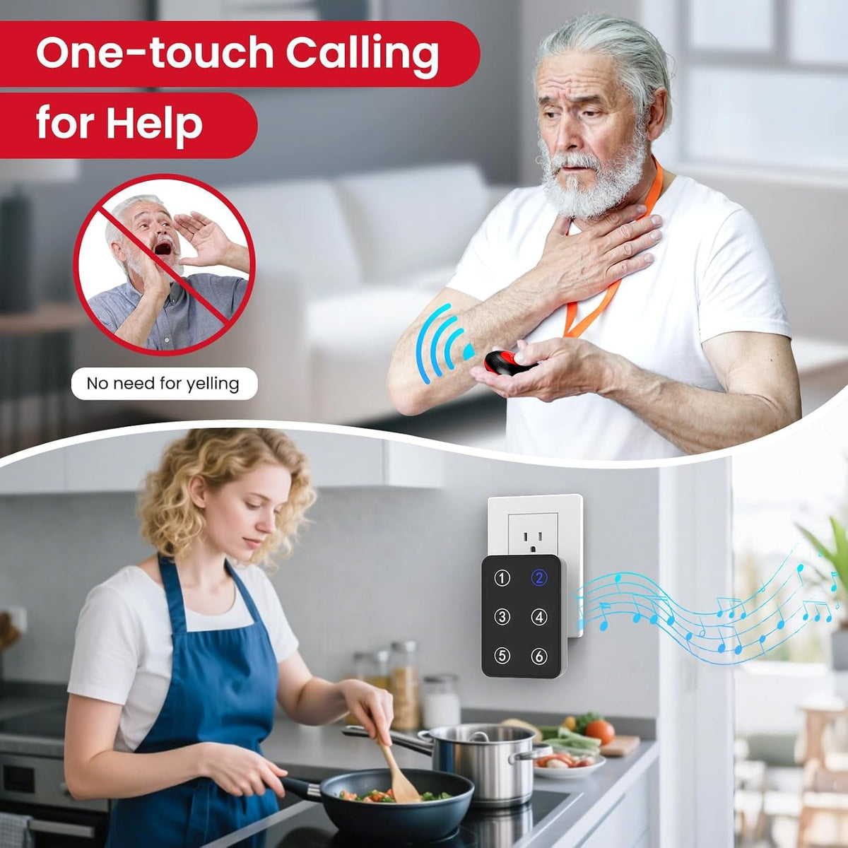 CallToU Wireless Call Button Caregiver Pager Nurse Call - CallToU Official Imagery - 5