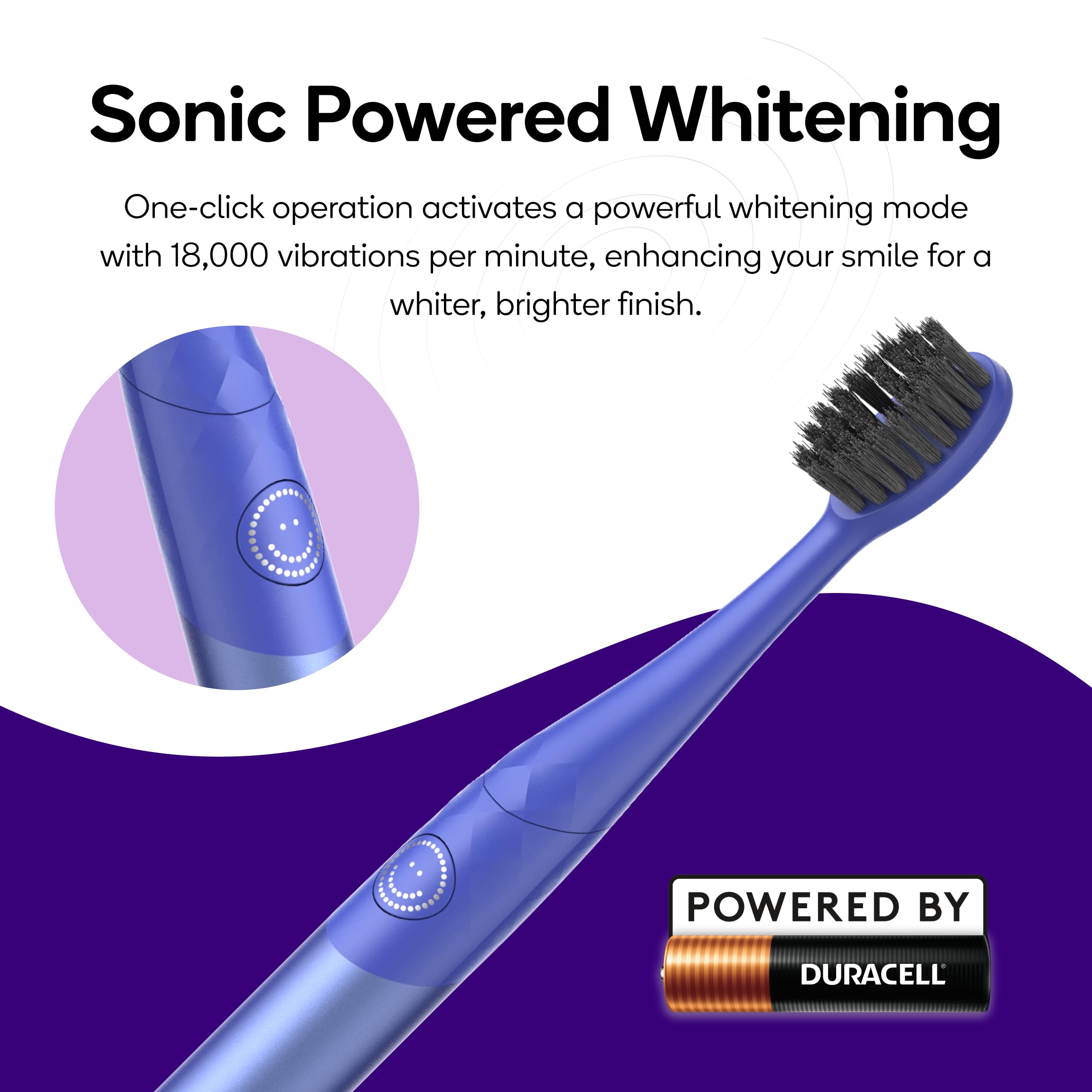 Burst Nova Sonic Toothbrush 2-pack in pink and blue, featuring sleek design and teeth whitening capabilities.