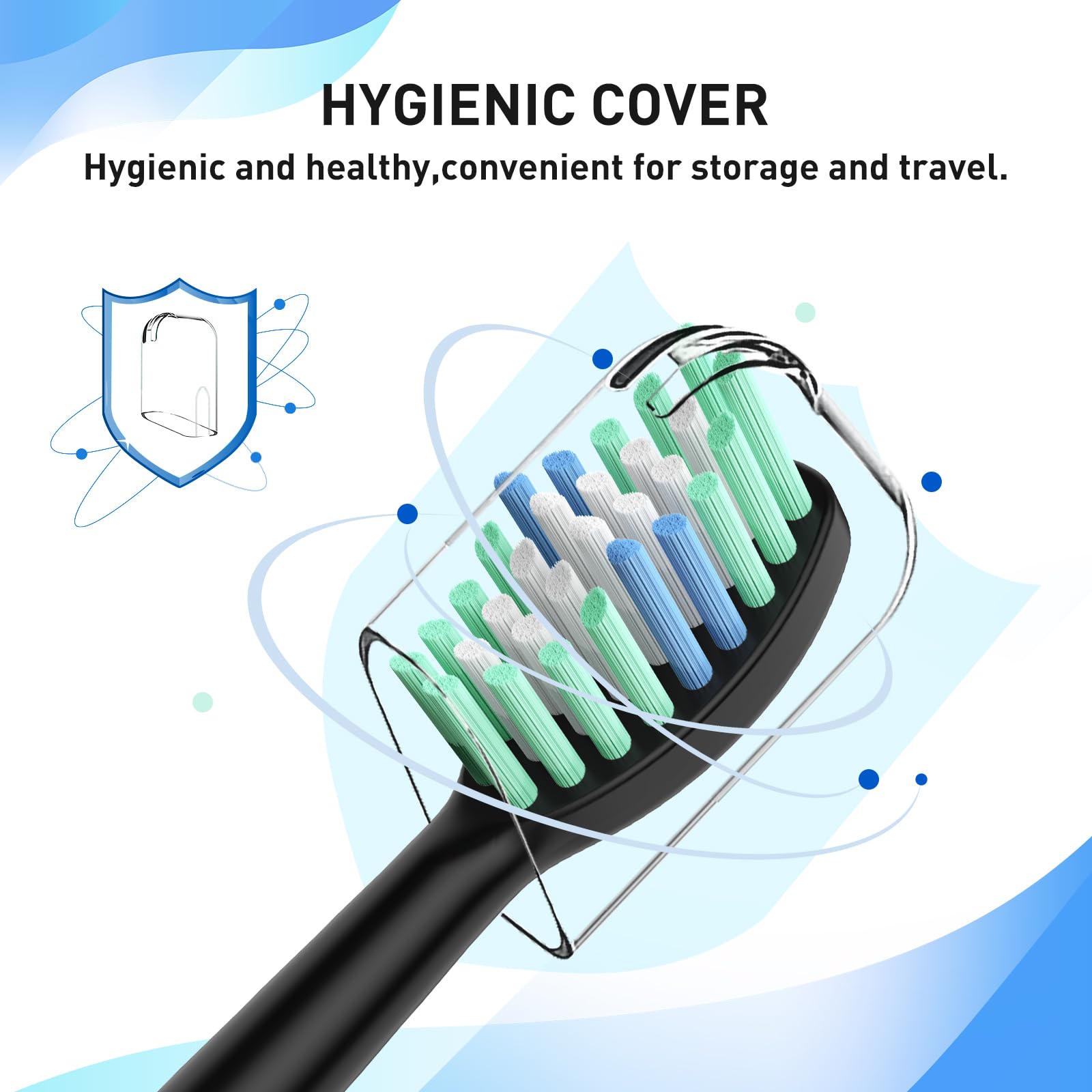 Elyhead replacement toothbrush heads for COSLUS C40 electric toothbrush, with soft bristles and ergonomic design.