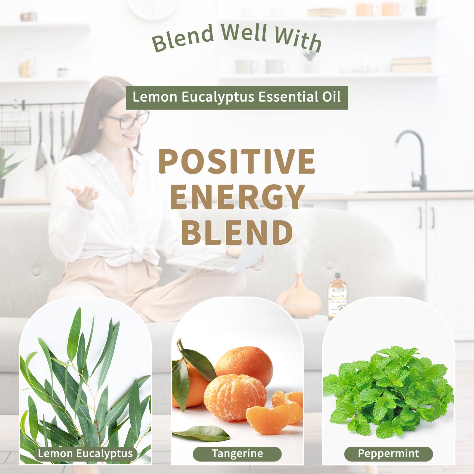 EUQEE Lemon Eucalyptus Essential Oil for Spray 118ml / 4 Fl.Oz