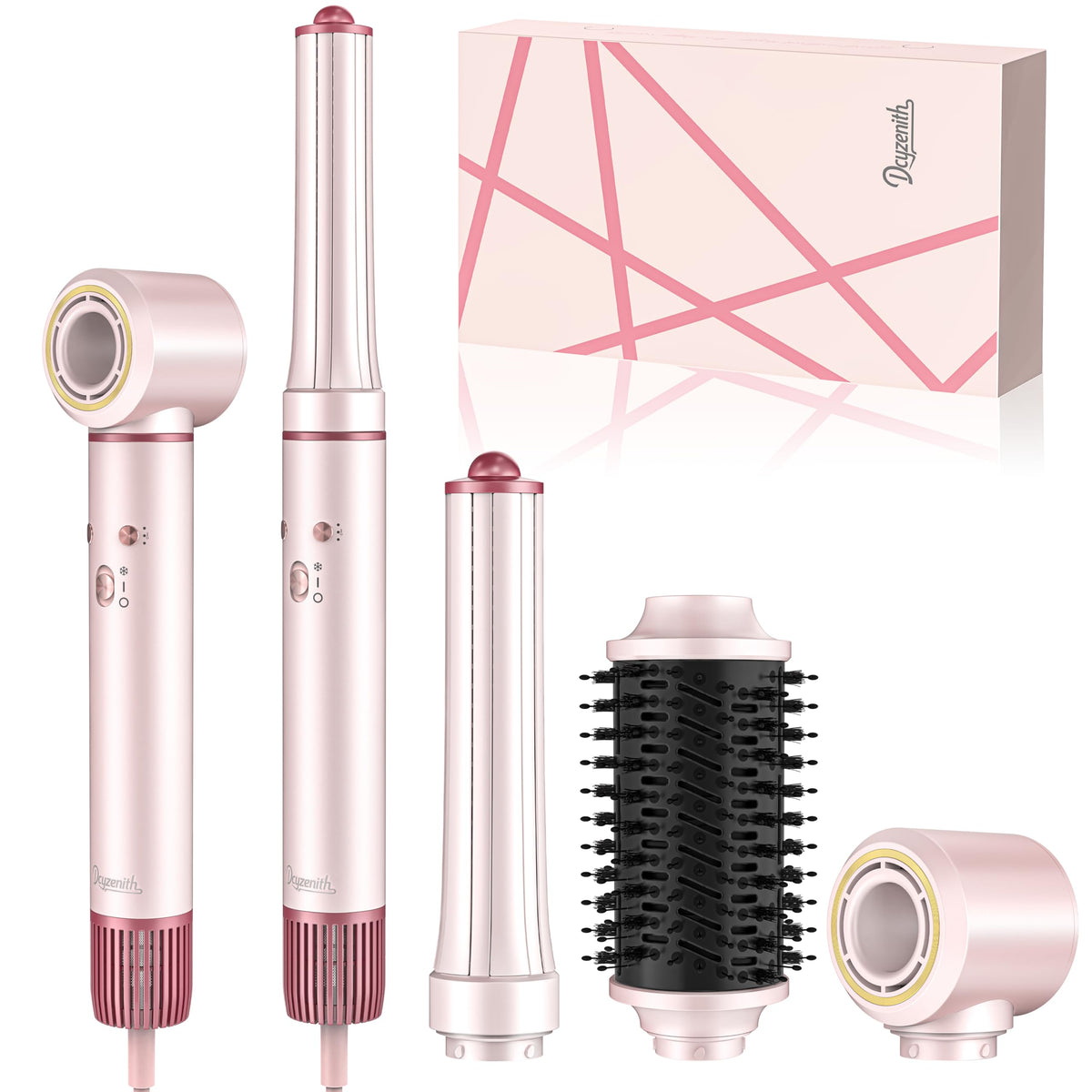 Dcyzenith High-Speed Hair Dryer Brush, 3-in-1 Hot Air Styler with Dual-Direction Auto-Wrap Curler, 720 Million Ionic Blo