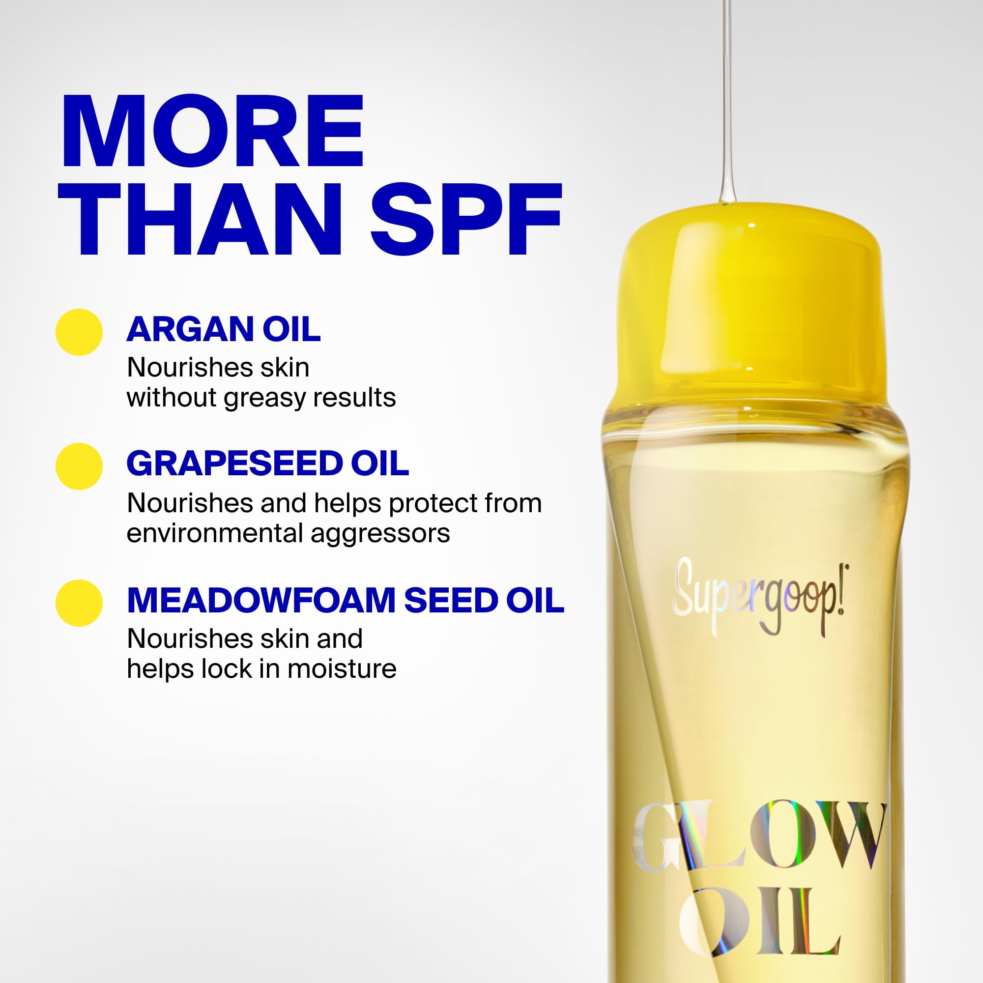 Supergoop! Glow Oil - 5 fl oz - SPF 50 PA++++ Vitamin E Body Oil + Broad Spectrum Sunscreen Protection - With Marigold, Meadowfoam & Grape Seed Extracts