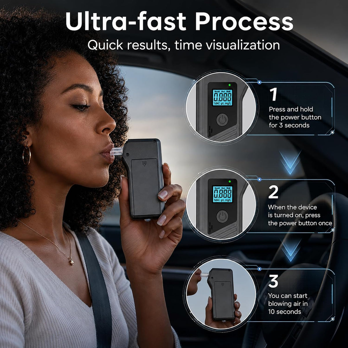 Breathalyzer Portable Breathalyzers for Alcohol with 10 - Cyrixteli Official Imagery - 6