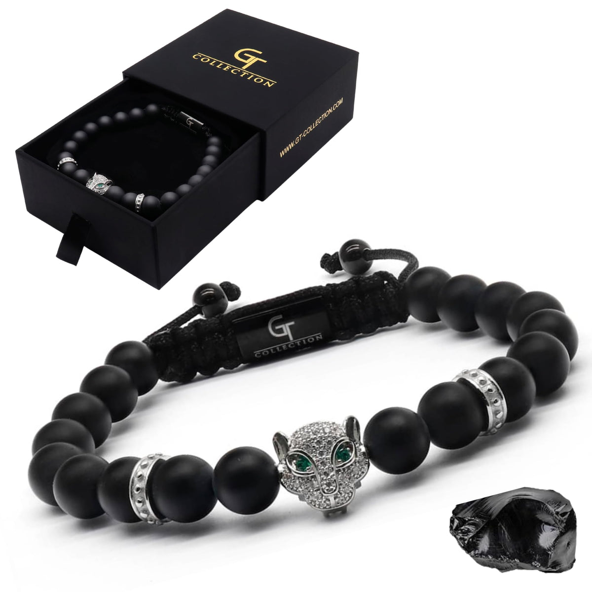 GT collection Men s Leopard Head Beaded Bracelet - GT collection Official Imagery - 2