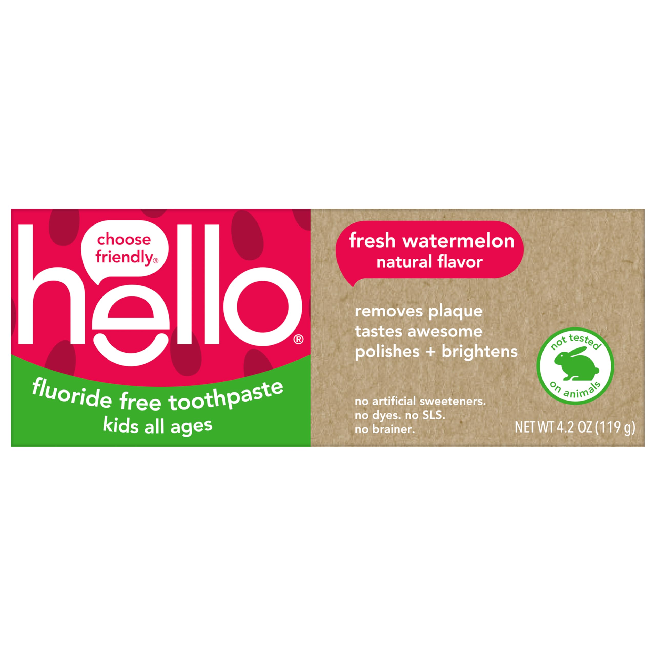 hello Kids Fluoride Free Toothpaste Watermelon 3-Pack