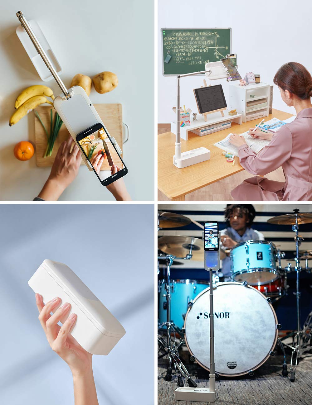 Viozon Extendable Selfie Stand 360° Rotation with Phone Holder, Rechargeable Wireless Foldable 7 Brightness LED Light fo