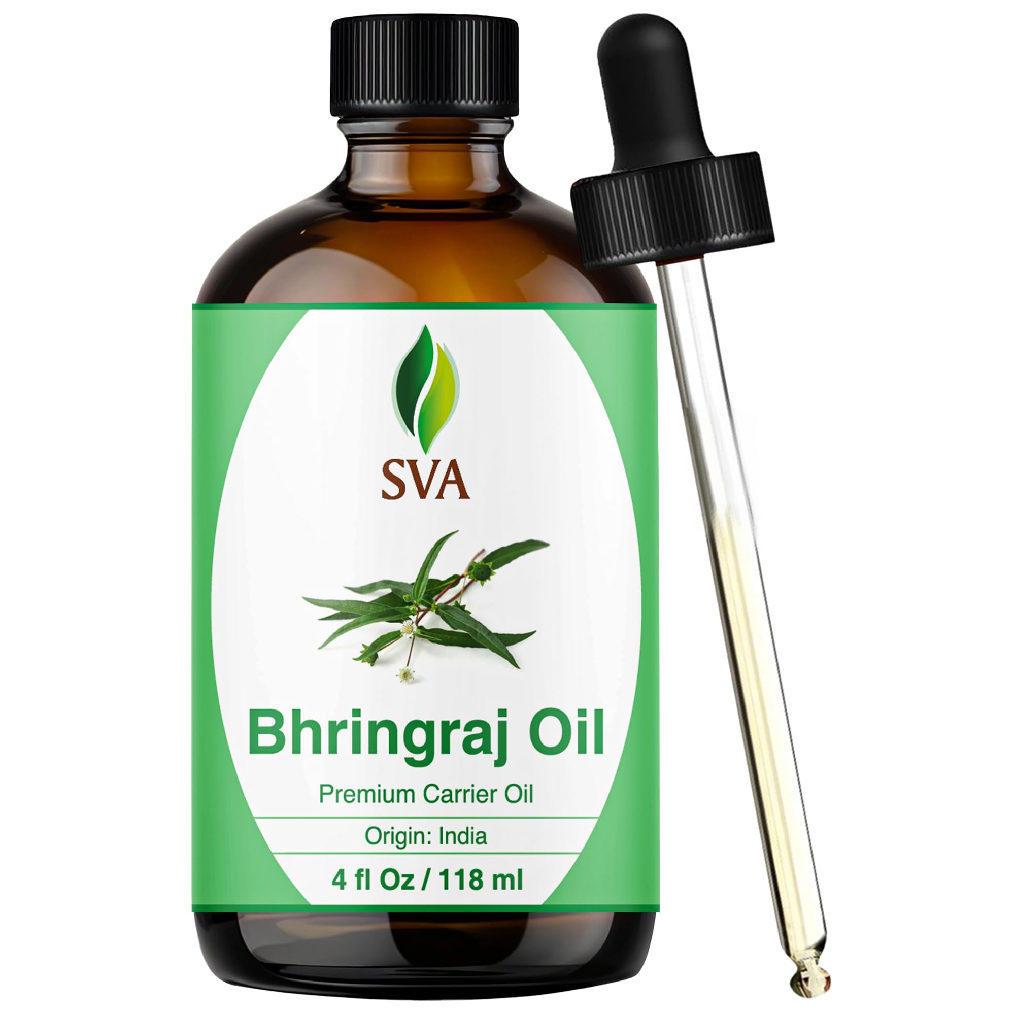 SVA Bhringraj Carrier Oil 4oz Dropper | Hair & Scalp Care