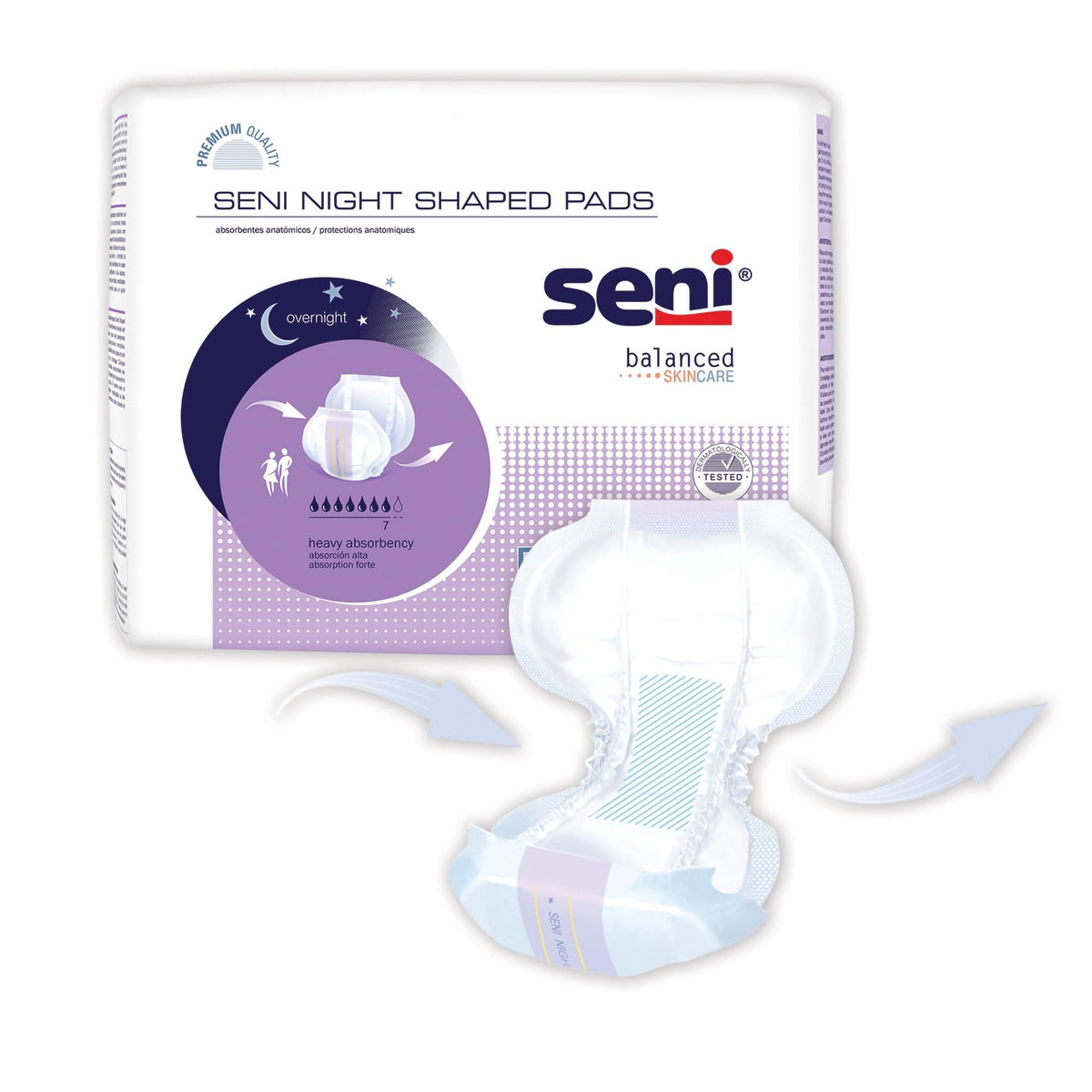 Seni Night Shaped Pads Unisex Heavy Absorbency 27 in 48 ct - Seni Official Imagery - 4