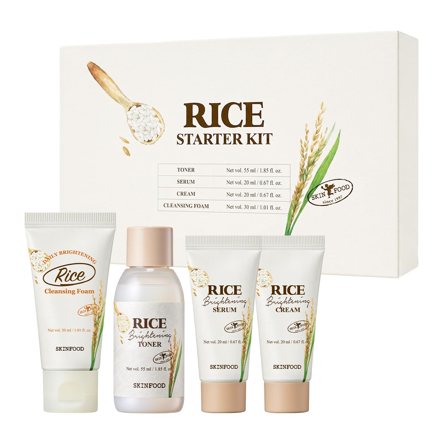 SKINFOOD Rice Starter Kit, Rice Toner, Rice Serum, Rice - Product Imagery