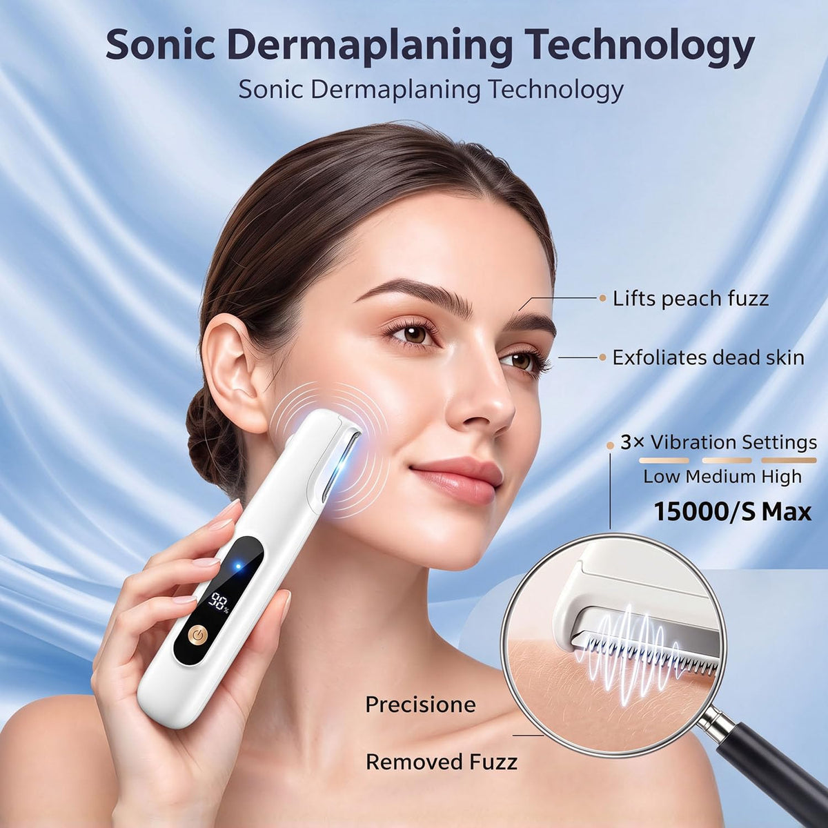 Sonic Dermaplane Razor for Women Face Facial Dermaplaning - ZSLAWON Official Imagery - 4