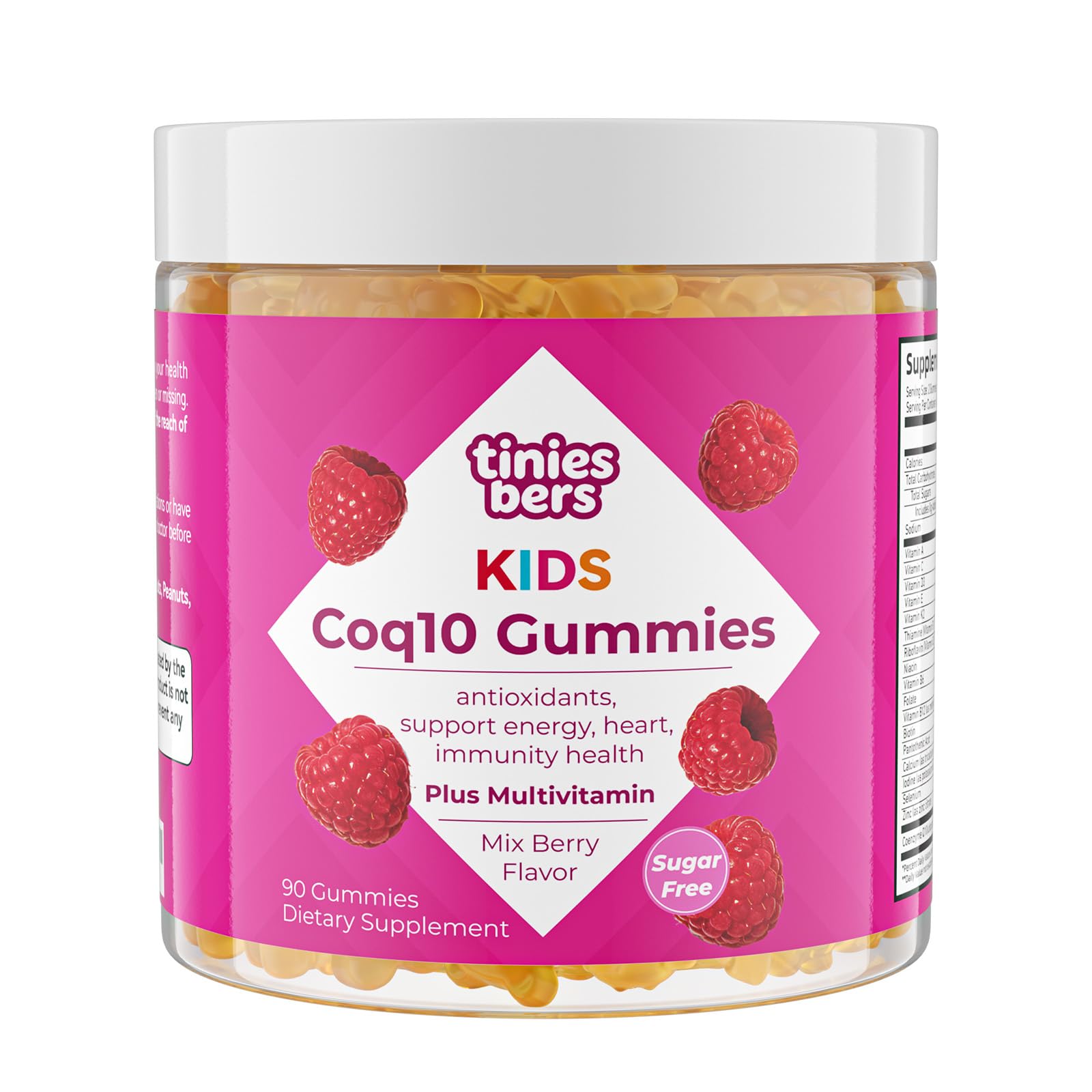 Tinies bers Coq10 Gummies for Kids, 100mg Ubiquinone with - Product Imagery