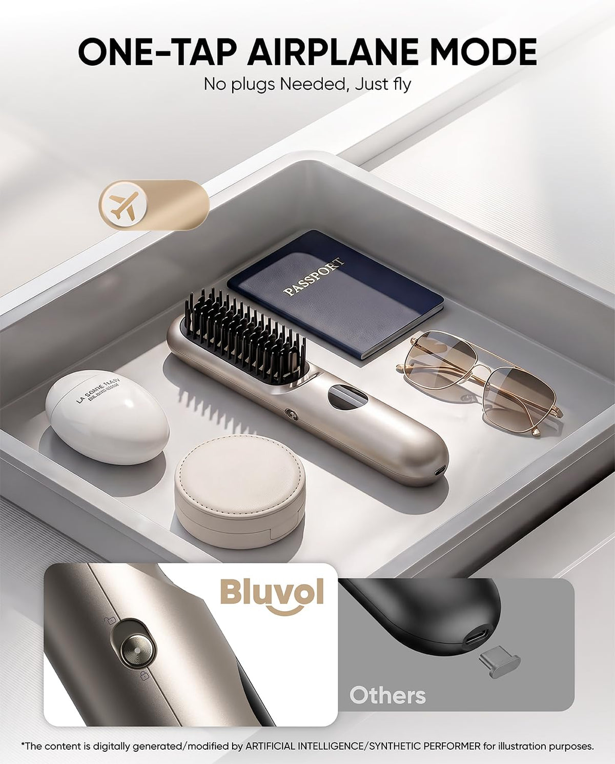 Bluvol I11 Apex Cordless Straightening Comb, Touch-Up Tool with Travel Lock – product photo (Straighteners)