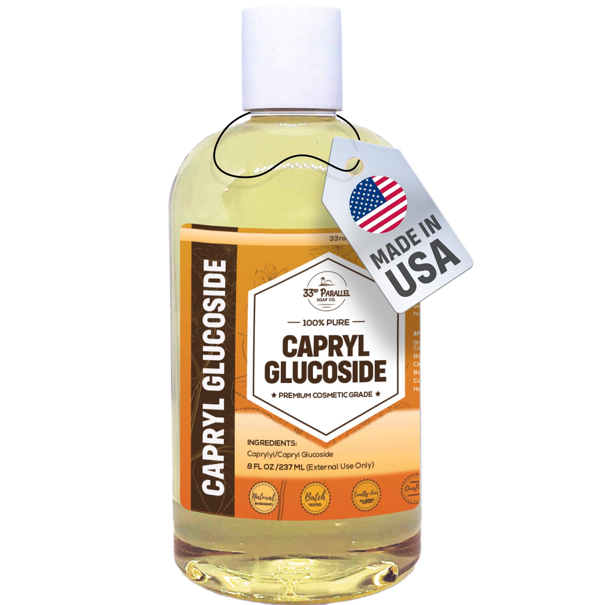 Capryl Glucoside Liquid Surfactant (8 oz) Plant Derived - DIY - Product Imagery