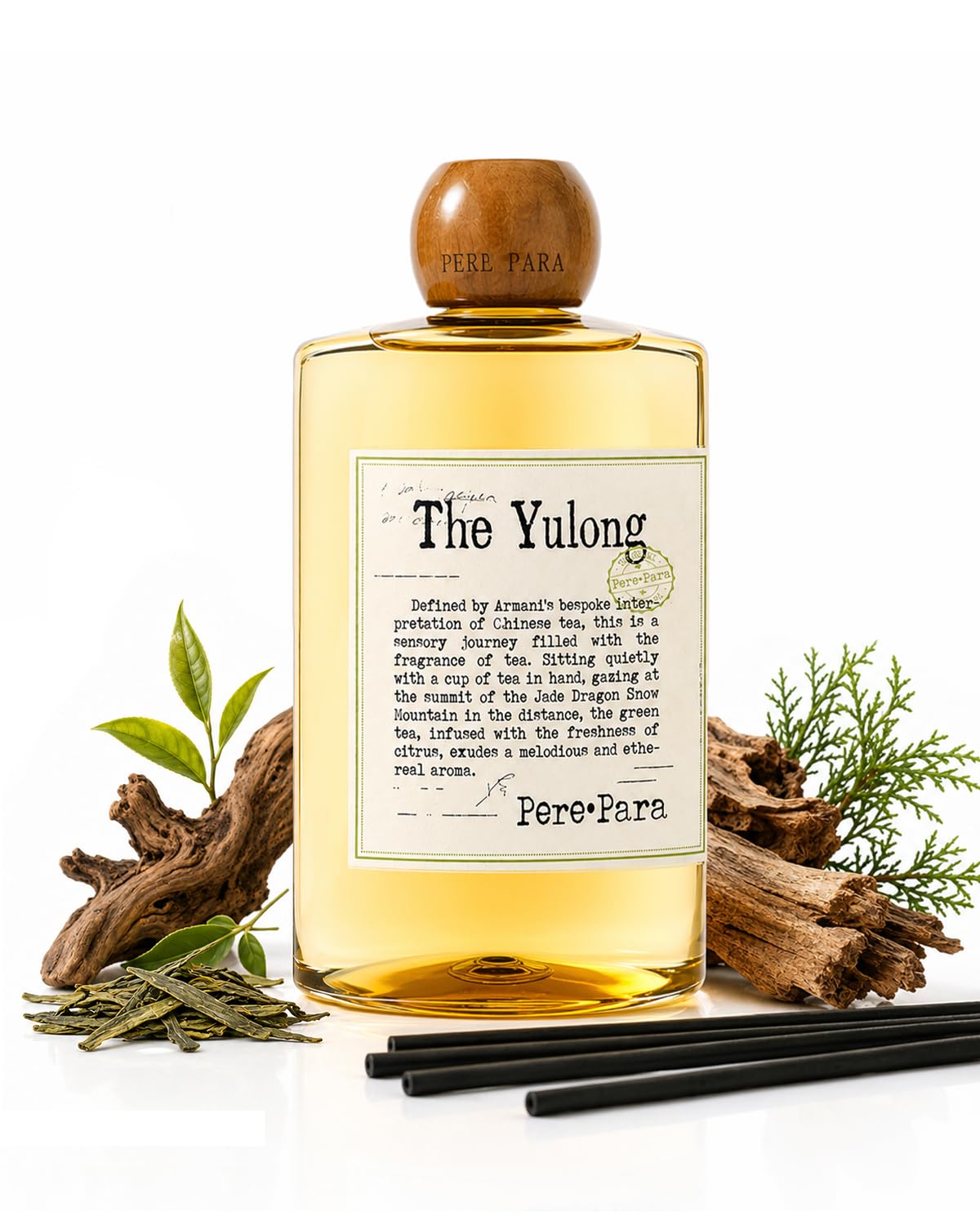 Pere Para The Yulong Scent Reed Diffuser Refill Set 13.53 fl oz with 6 Sticks, 【Comfortable to Breathe】 Luxury Natural L