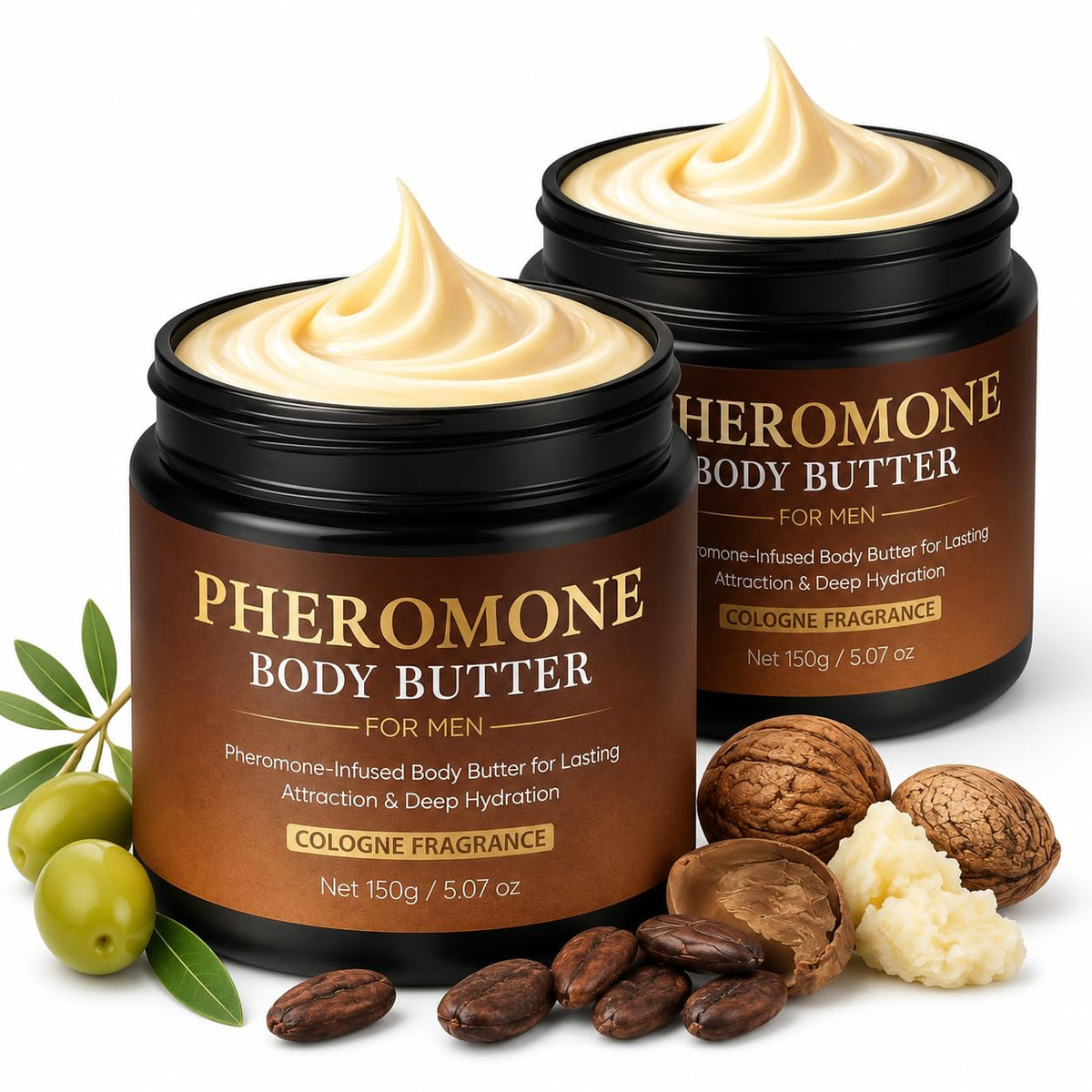 SDUQULK Pheromone Body Butter for Men, Cologned Fragrance Skin Body Cream – with Shea Butter, Cocoa Butter, Coconut Oil 