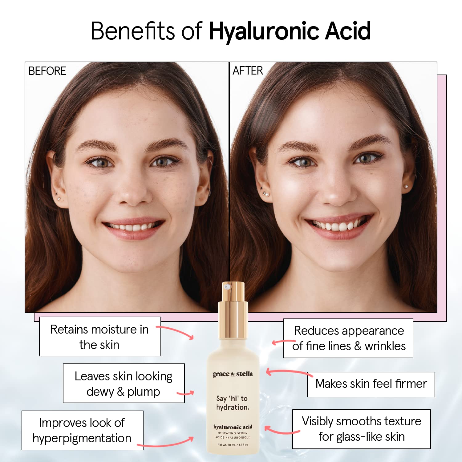 grace & stella Hyaluronic Acid Serum Vegan Anti-Aging 50ml