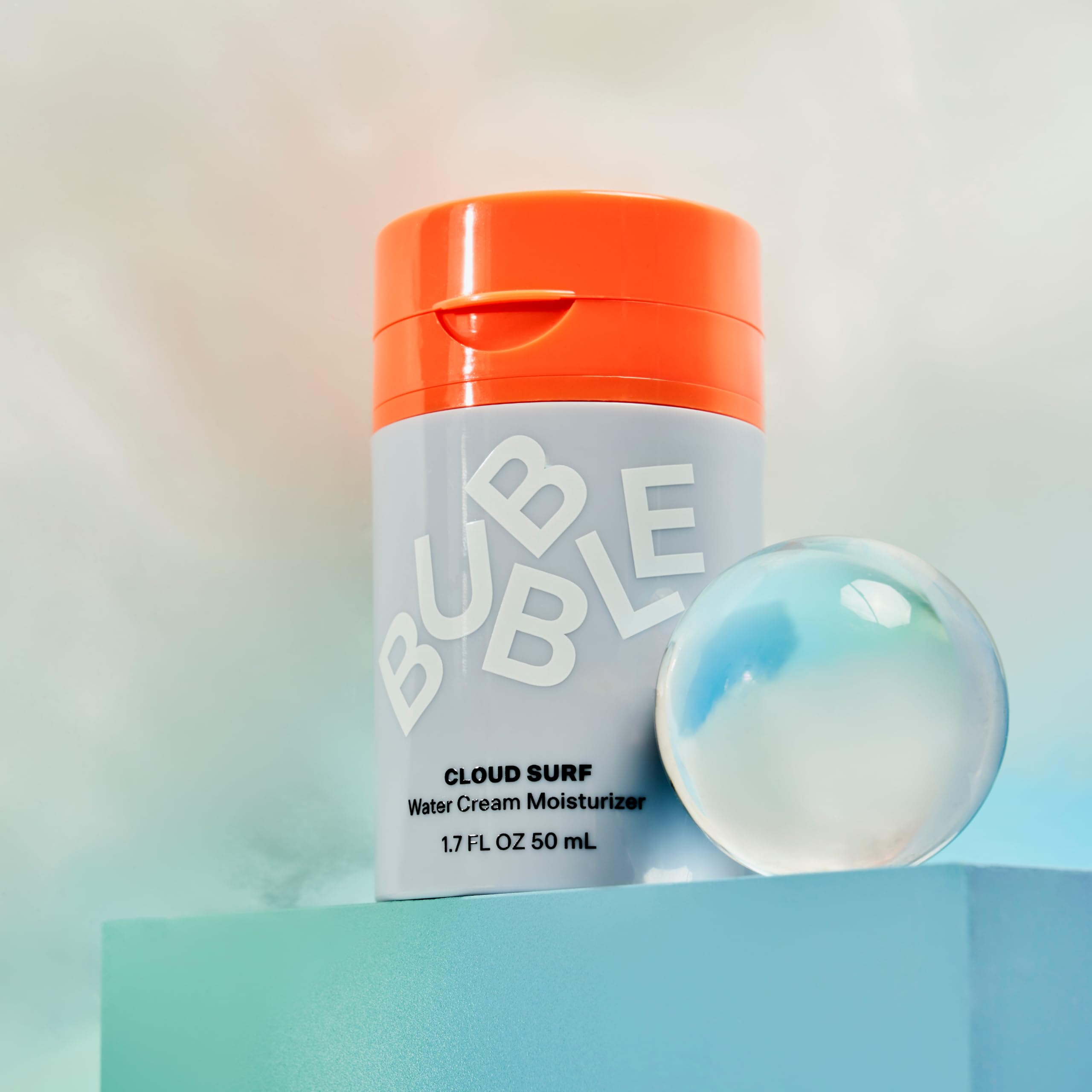 Bubble Skincare Cloud Surf Water Cream moisturizer for oily skin, 50 ml, showing the lightweight, hydrating water cream in a jar.