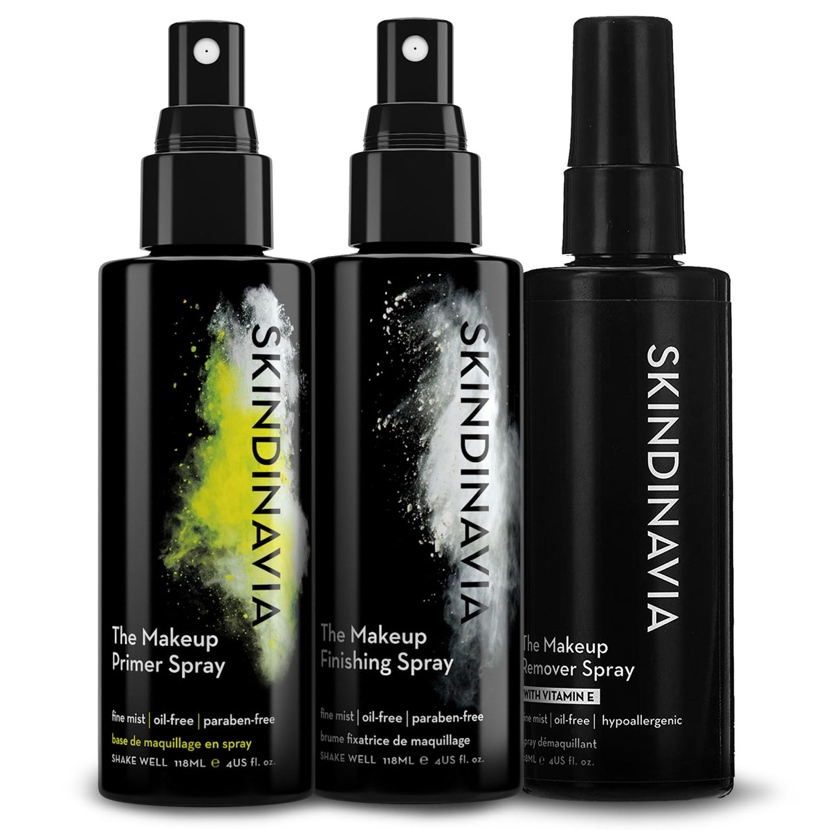 Skindinavia Makeup Primer + Finishing + Makeup Remover Spray, 3 x 4 oz – product photo (Foundation Primers)