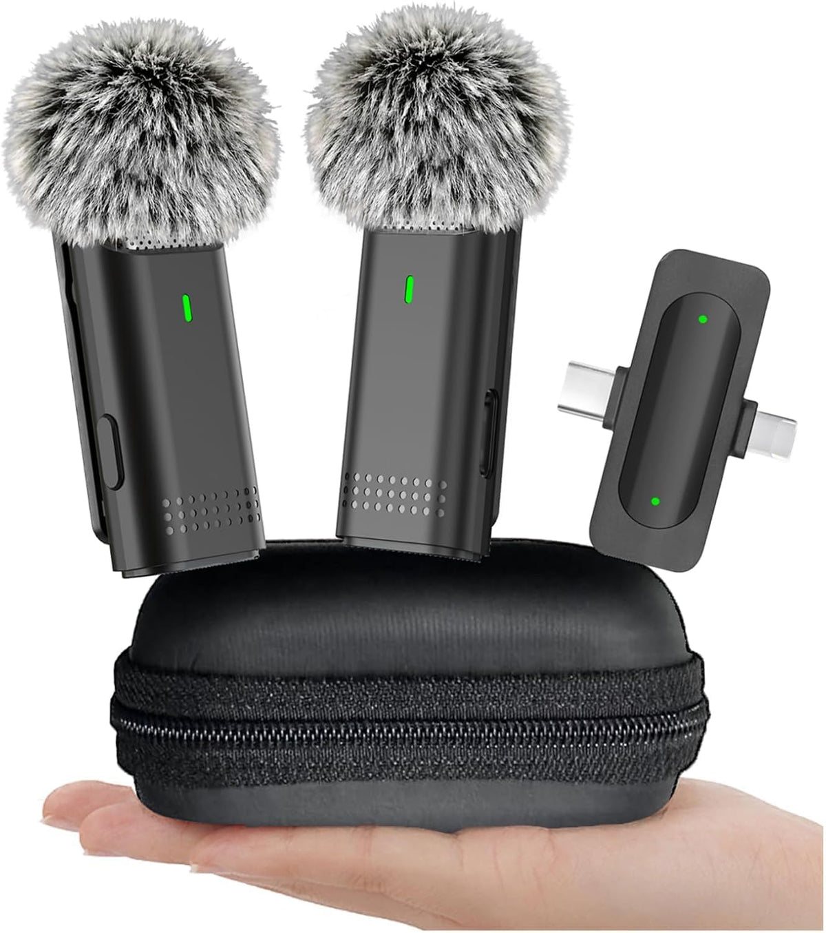 EZColoris Wireless Lavalier Microphone for iPhone USB C Lav Mic for iPhone 17 16 Android Phone Microphone Video Recordin