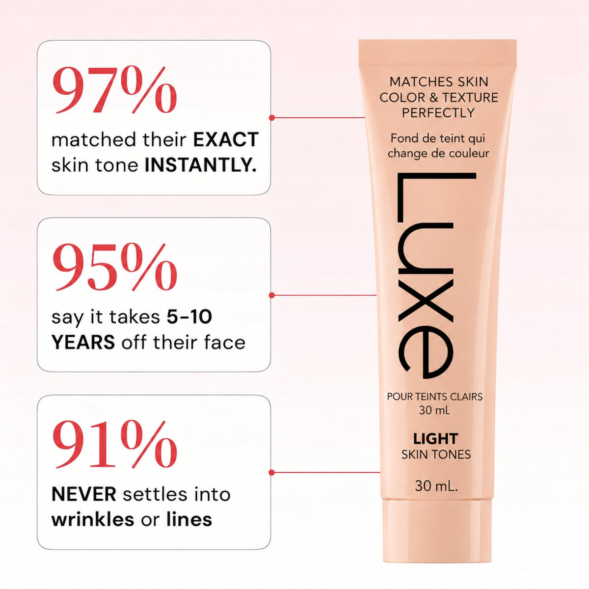 Luxe Color Changing Foundation for Mature Skin - Luxe Cosmetics Official Imagery - 5