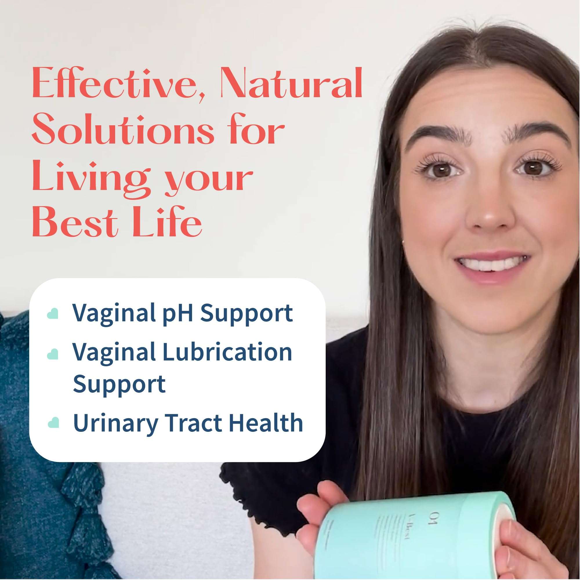 Lovebug V-Best Vaginal Probiotics bottle with 90 billion CFU for women, showing the supplement packaging and label.