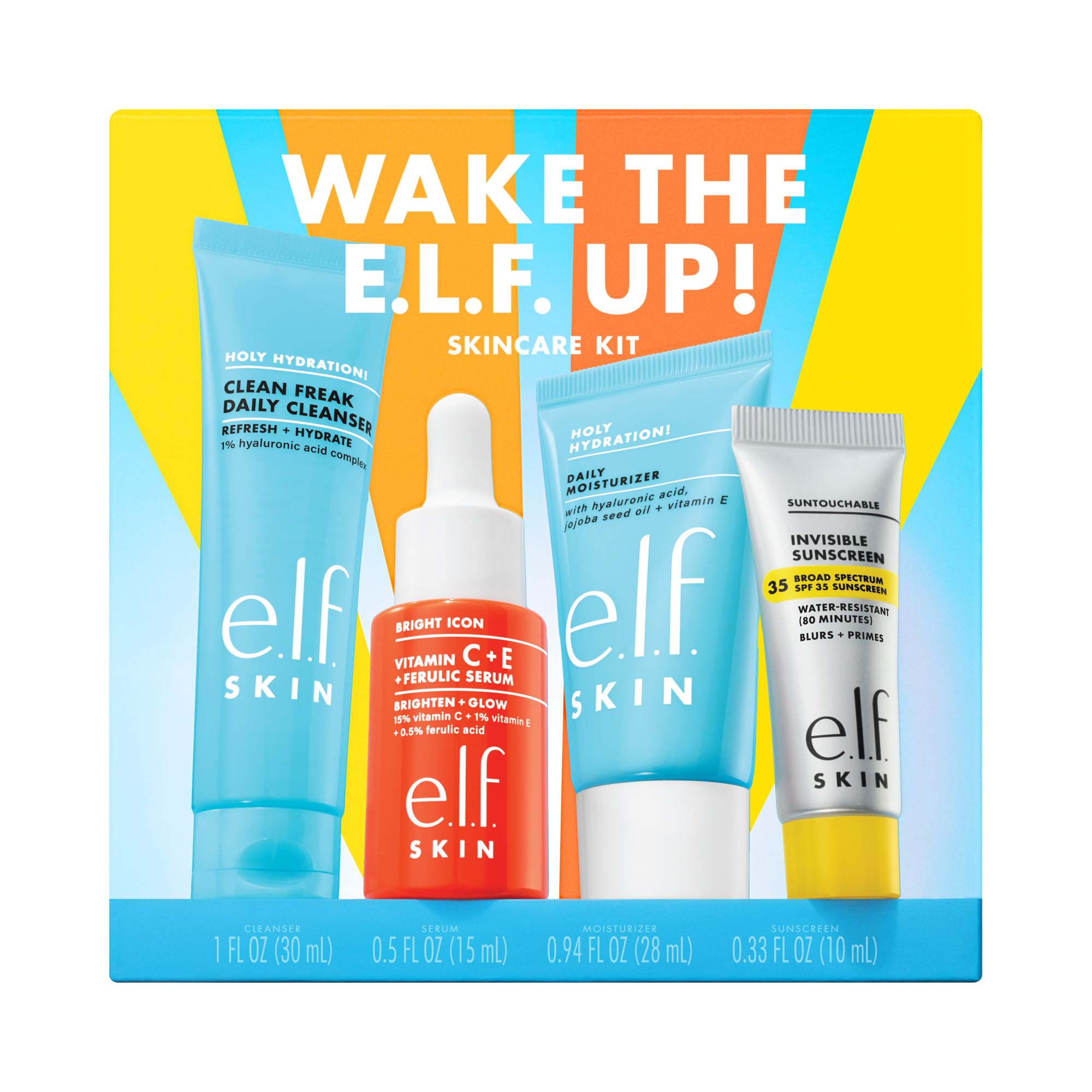 e.l.f. SKIN Wake the e.l.f. Up Skincare Kit - Product Imagery
