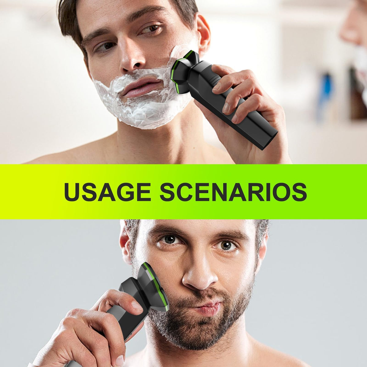 MAXWISDOM Electric Razor for Men – back view and specifications