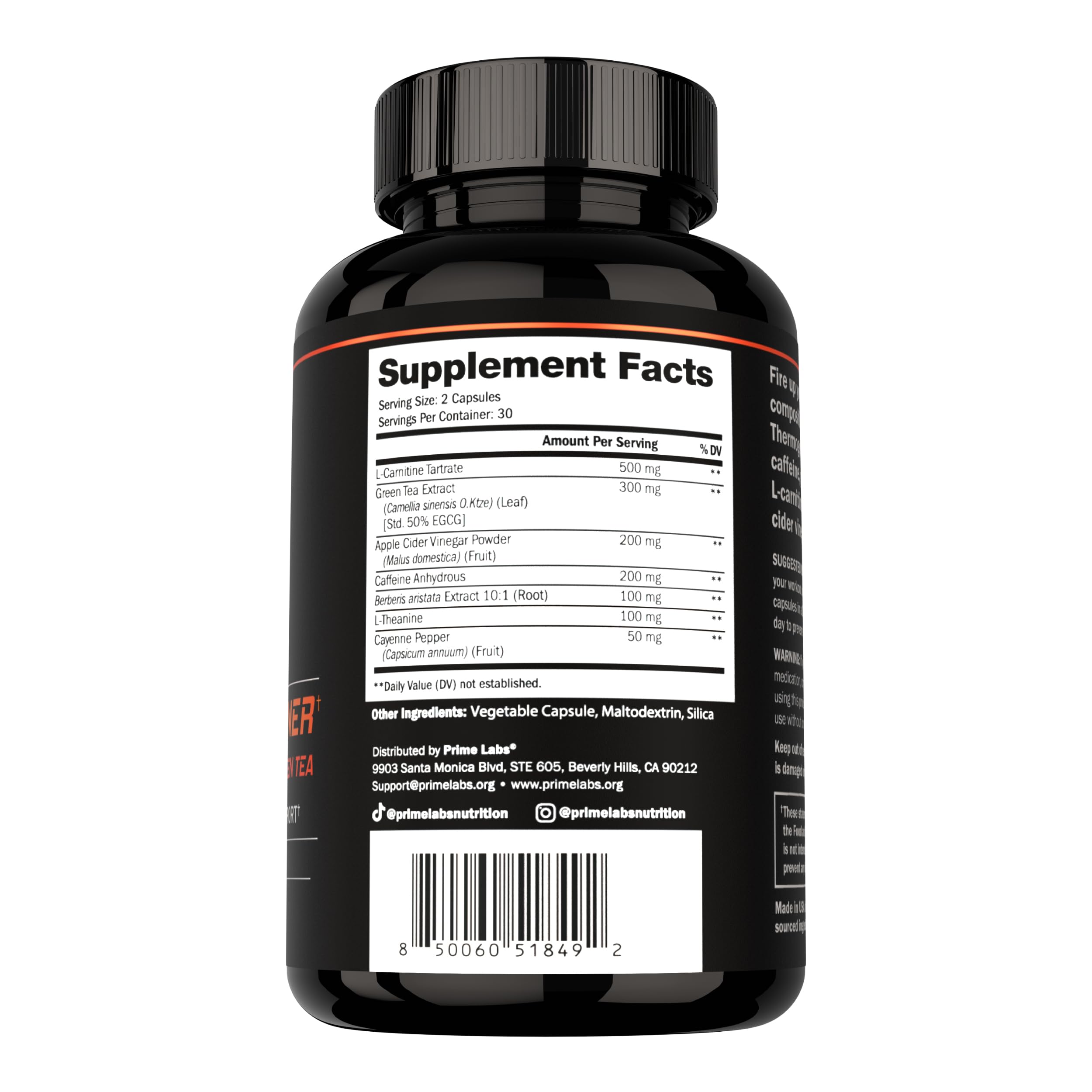Prime Labs Thermogenic Fat Burner for Men 60ct