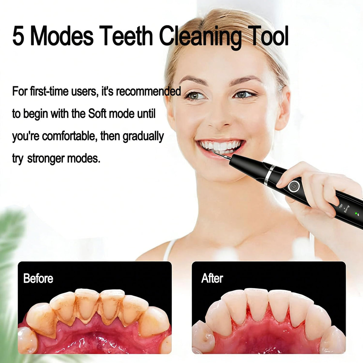 Sonic Dental Cleaner with LED Light 5 Modes Teeth Cleaning - Ujhosld Official Imagery - 6