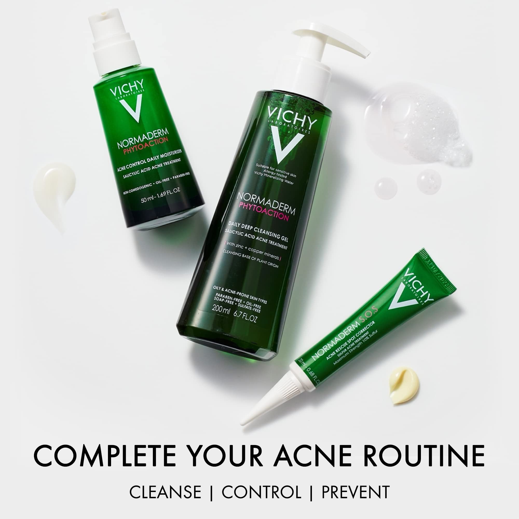 Vichy Normaderm S.O.S Acne Rescue Spot Corrector, Acne Spot Treatment for Face with 10% Sulfur, Niacinamide & Glycolic Acid, Suitable for Sensitive Skin