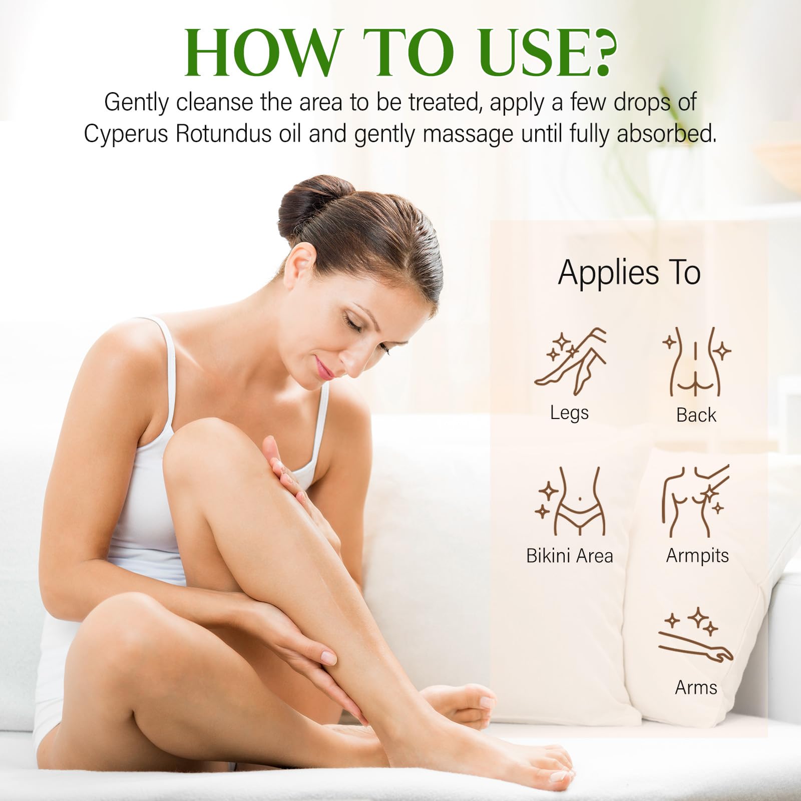 GOGIFTGO Cyperus Rotundus Oil,Cyprus Rotundus Oil for Hair Removal,Cyperus Oi-l Natural, Soothing and Gentle,Reducing Body Hair Growth,Smooth Skin & Hair Removal,60ml (1pcs)