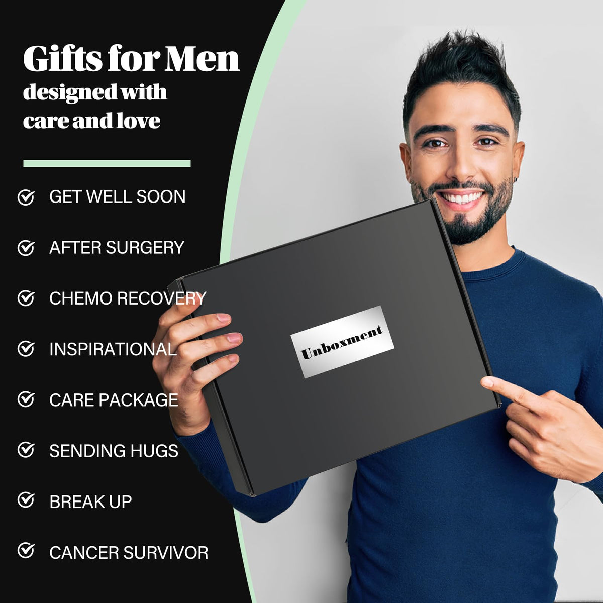 Care Package for Men Get Well Soon Gifts Basket - UNBOXMENT Official Imagery - 8