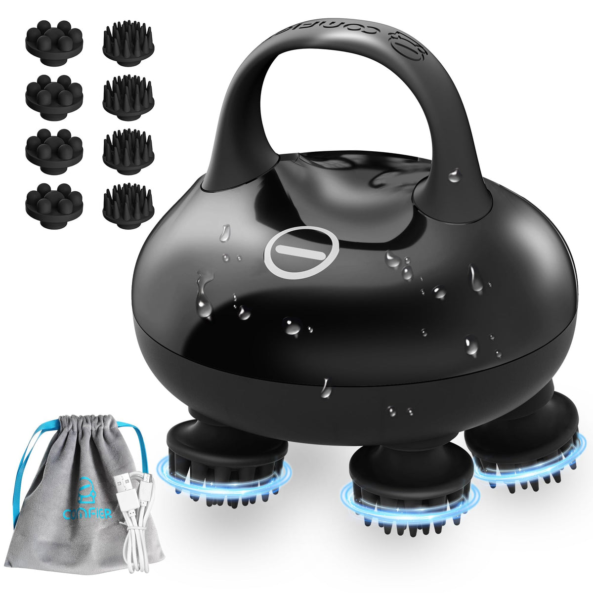 COMFIER Wireless Head Massager Electric with 3 Kneading Modes – Plastic