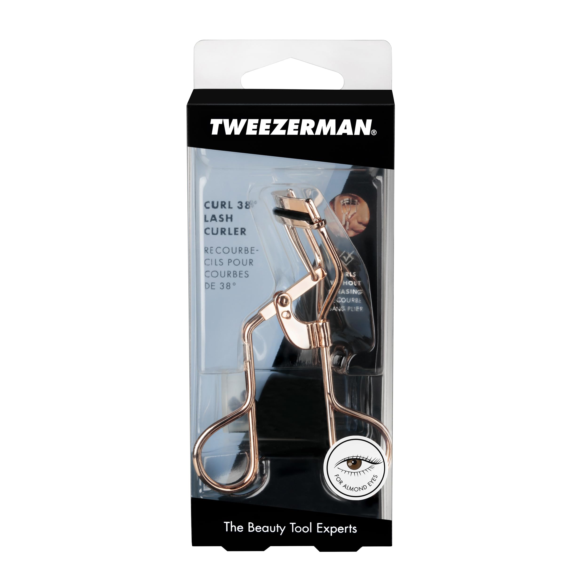 Tweezerman Curl 38 Eyelash Curler for Almond Shaped Eyes Rose Gold