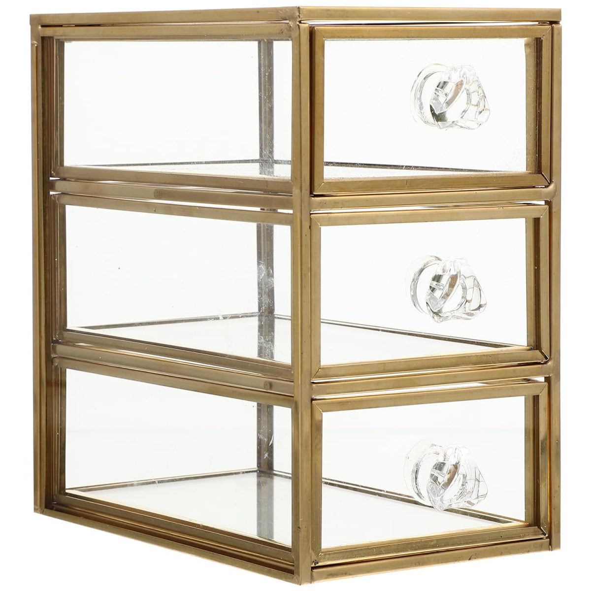 PRETYZOOM Drawer Jewelry Box Transparent Drawer Type Storage Box for Necklaces Makeup Cosmetics and Stationery Desktop O