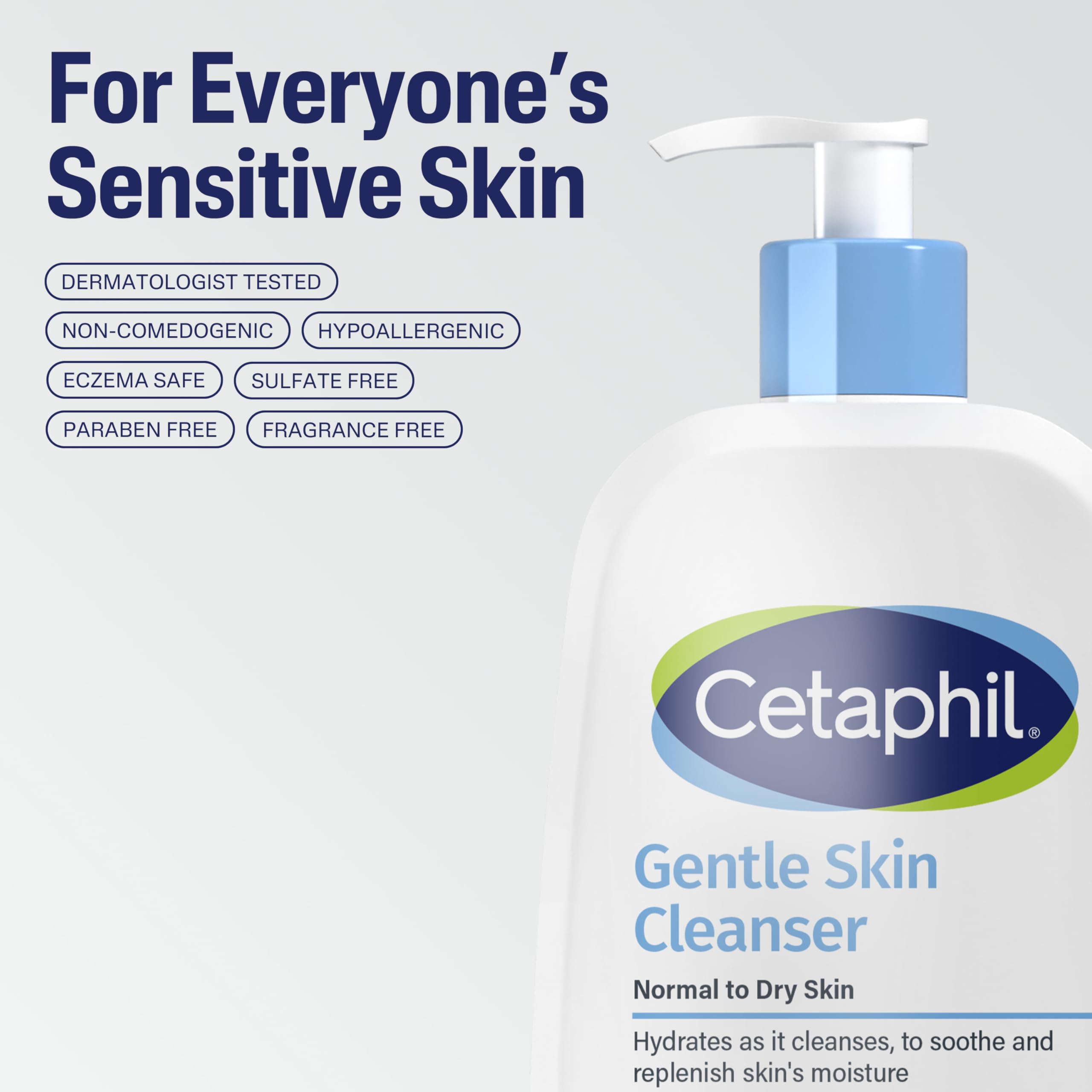 Cetaphil Gentle Cleanser hydrating face wash for sensitive skin in 4 fl oz bottles, three-pack, skin cleaning agent.