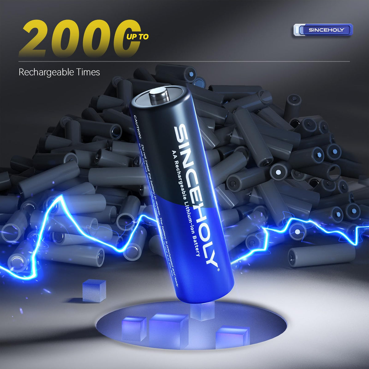 12 Pack 1 5V 3600mWh AA Lithium Rechargeable Batteries with - SINCEHOLY Official Imagery - 4