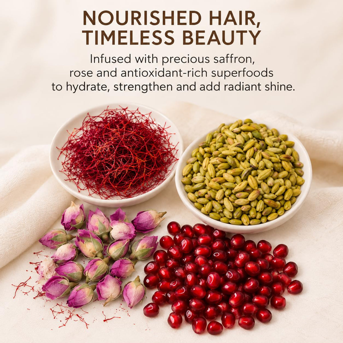 Joon Saffron Rose Hydrating Set | Shampoo | Conditioner | Elixir | Gift Set – close-up detail