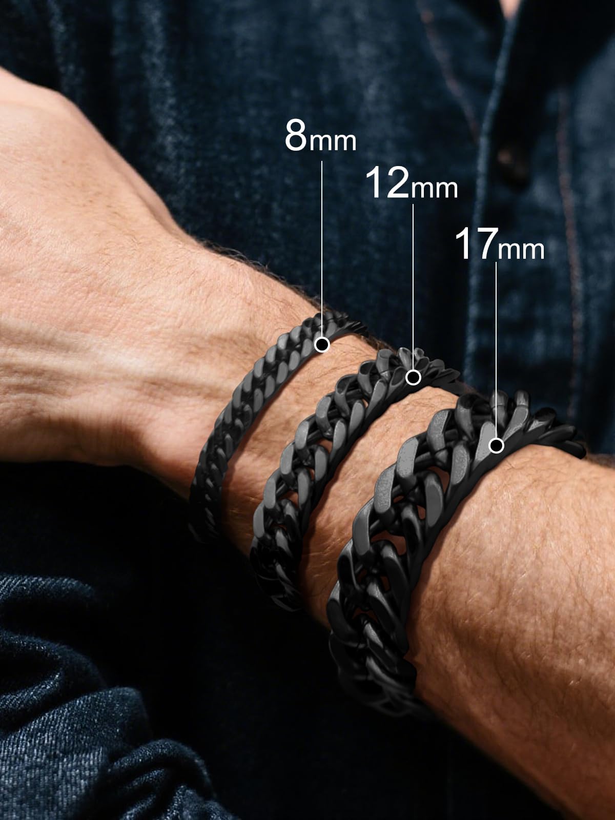 Supcare Birthday Gifts for Him Stainless Steel Cuban Link Bracelets for Men – product photo (Link)