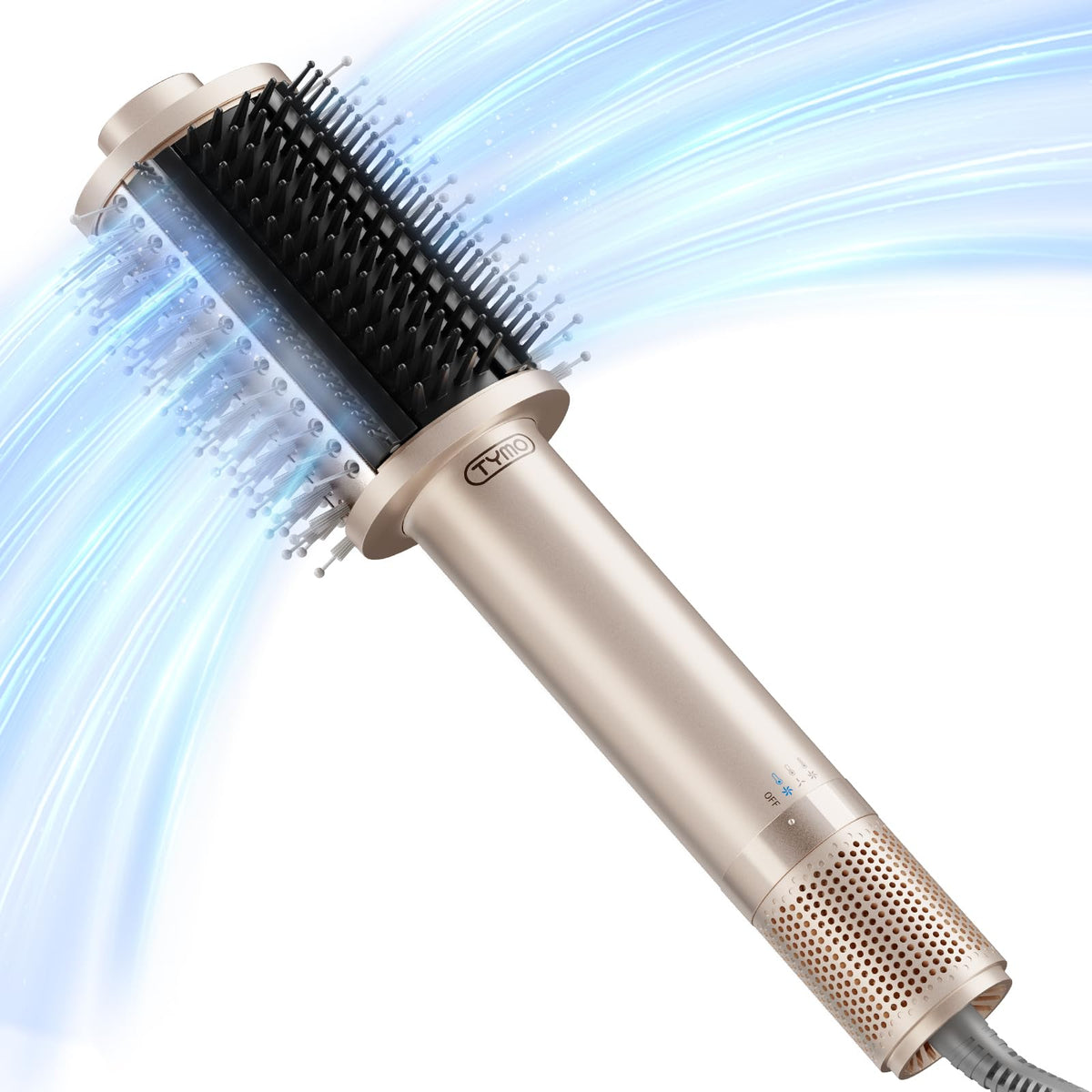 TYMO 4.0 Hair Blow Dryer Brush, Lightweight Ionic Blowout Hair Dryer Brush – Champagne, Ceramic