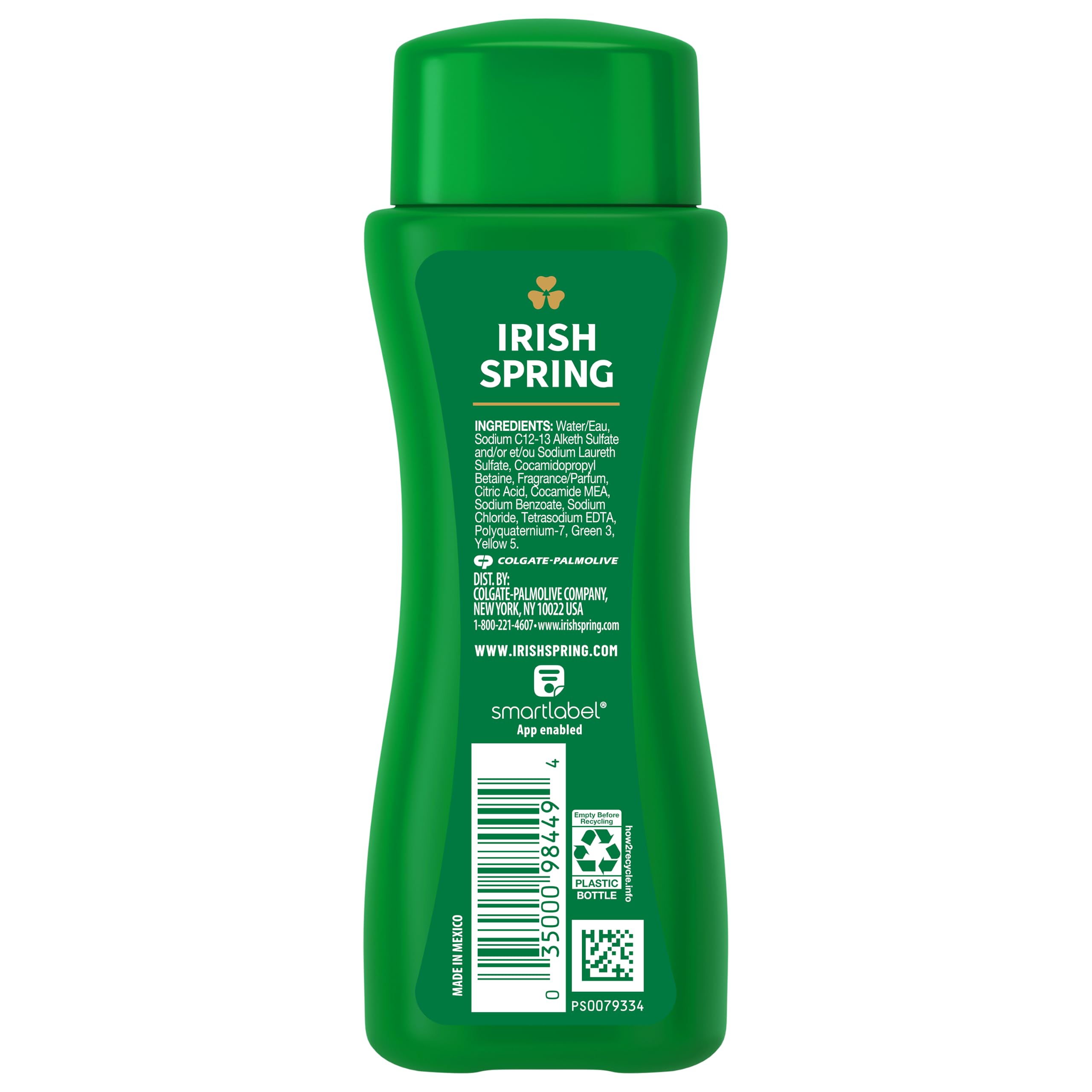 Irish Spring Original Body Wash for Men with cool fresh scent, 3.4 fl oz, a skin cleaning agent for invigorating hygiene.