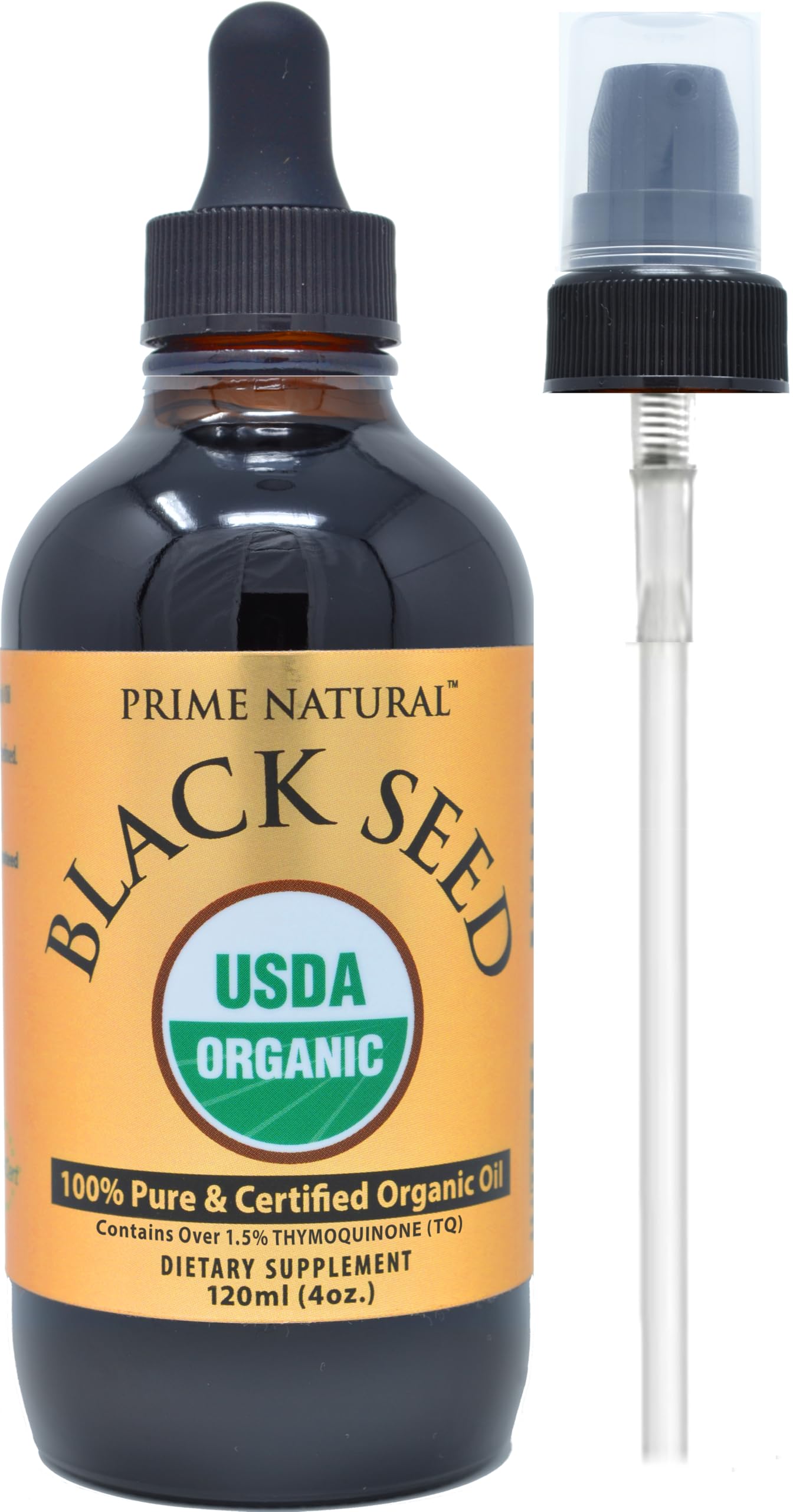 Prime Natural Organic Black Seed Oil Cold Pressed Cumin Seed Oil 4oz